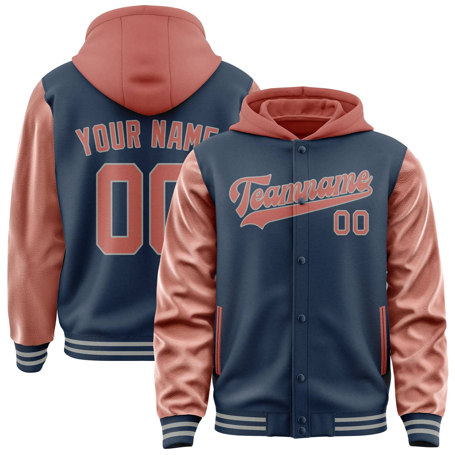 Veste personnalisée Blue Copper Rose