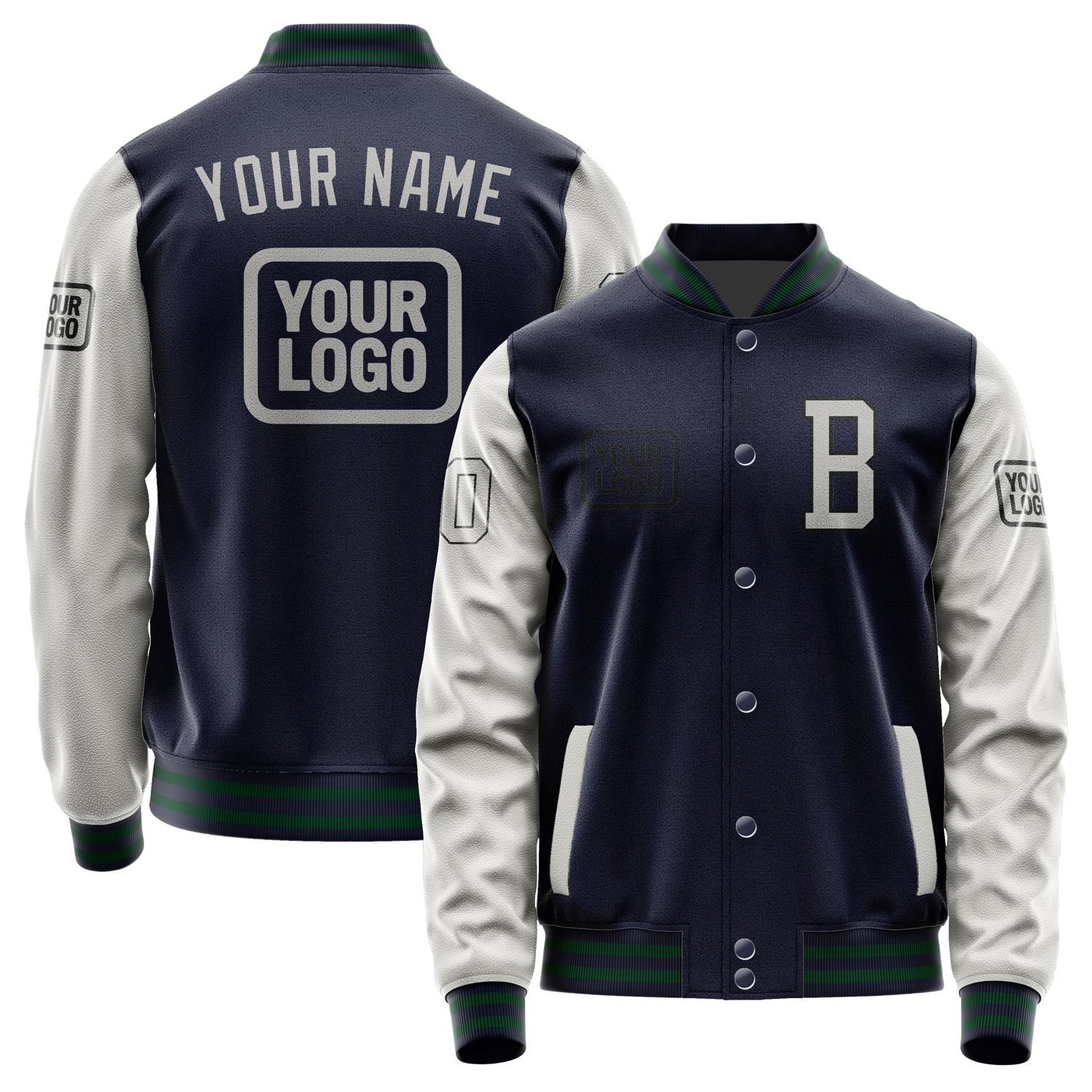 Custom Navy Gray Jacket JA111104110517040417