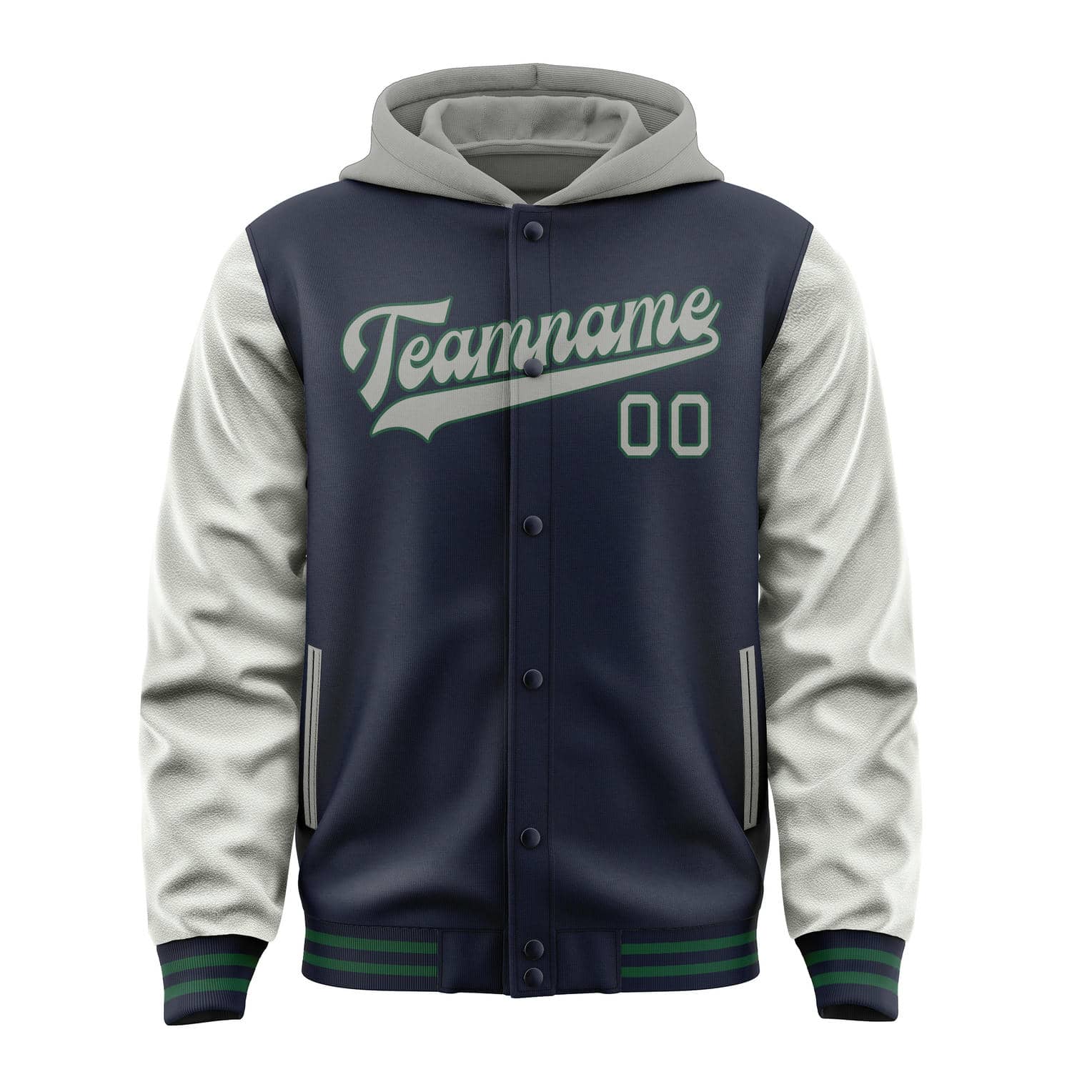 Veste personnalisée bleu marine et grise