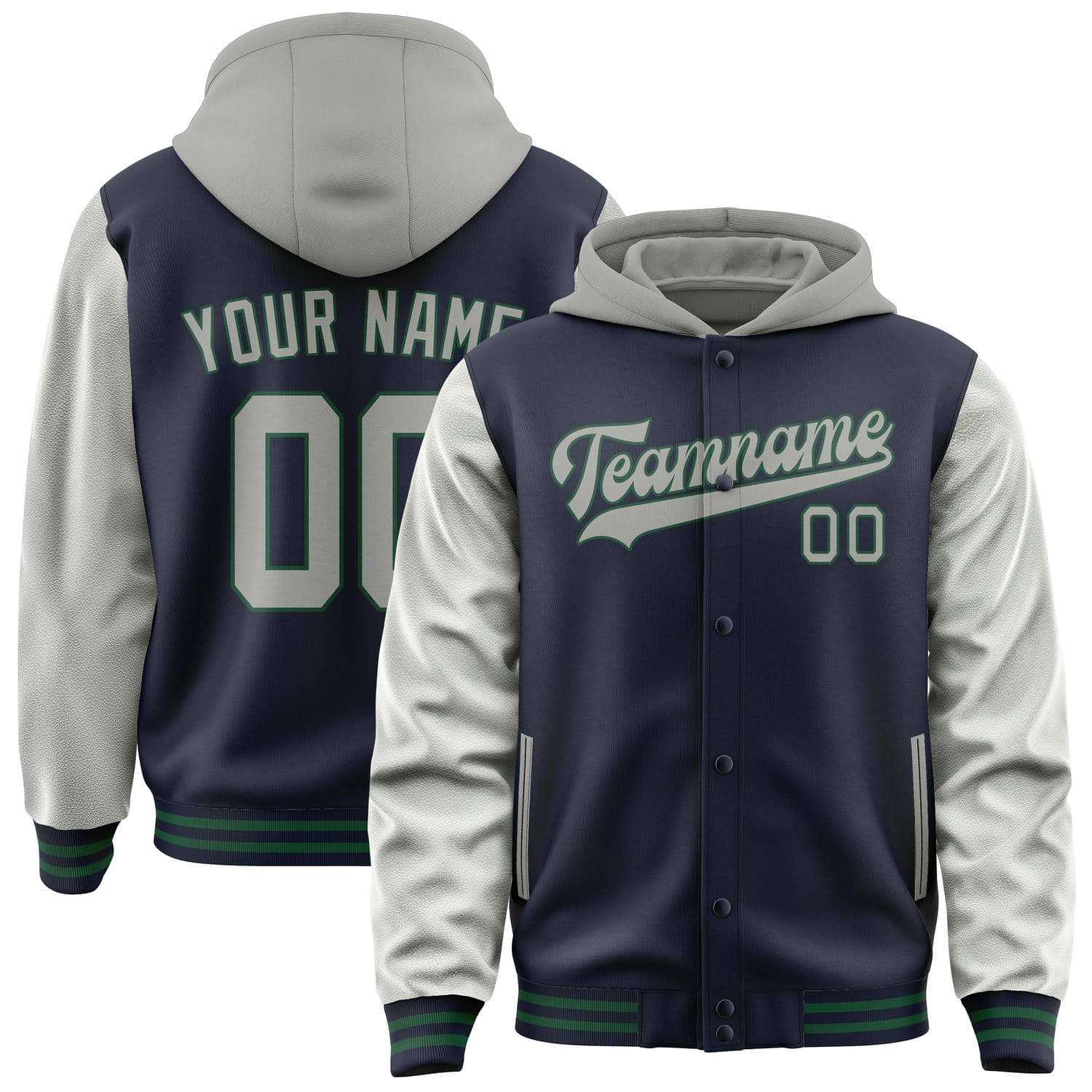 Veste personnalisée bleu marine et grise