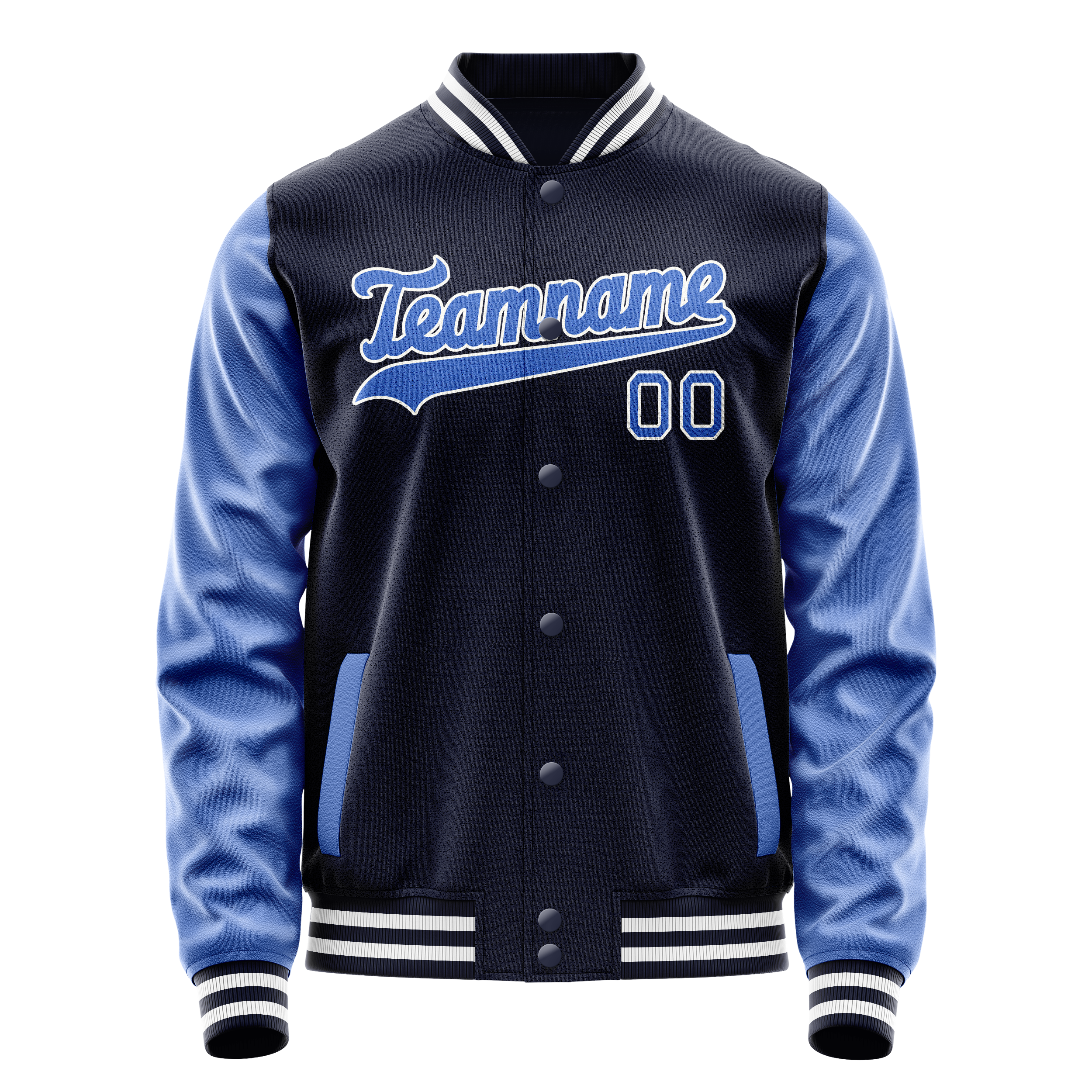 Veste universitaire personnalisée bleu marine unie