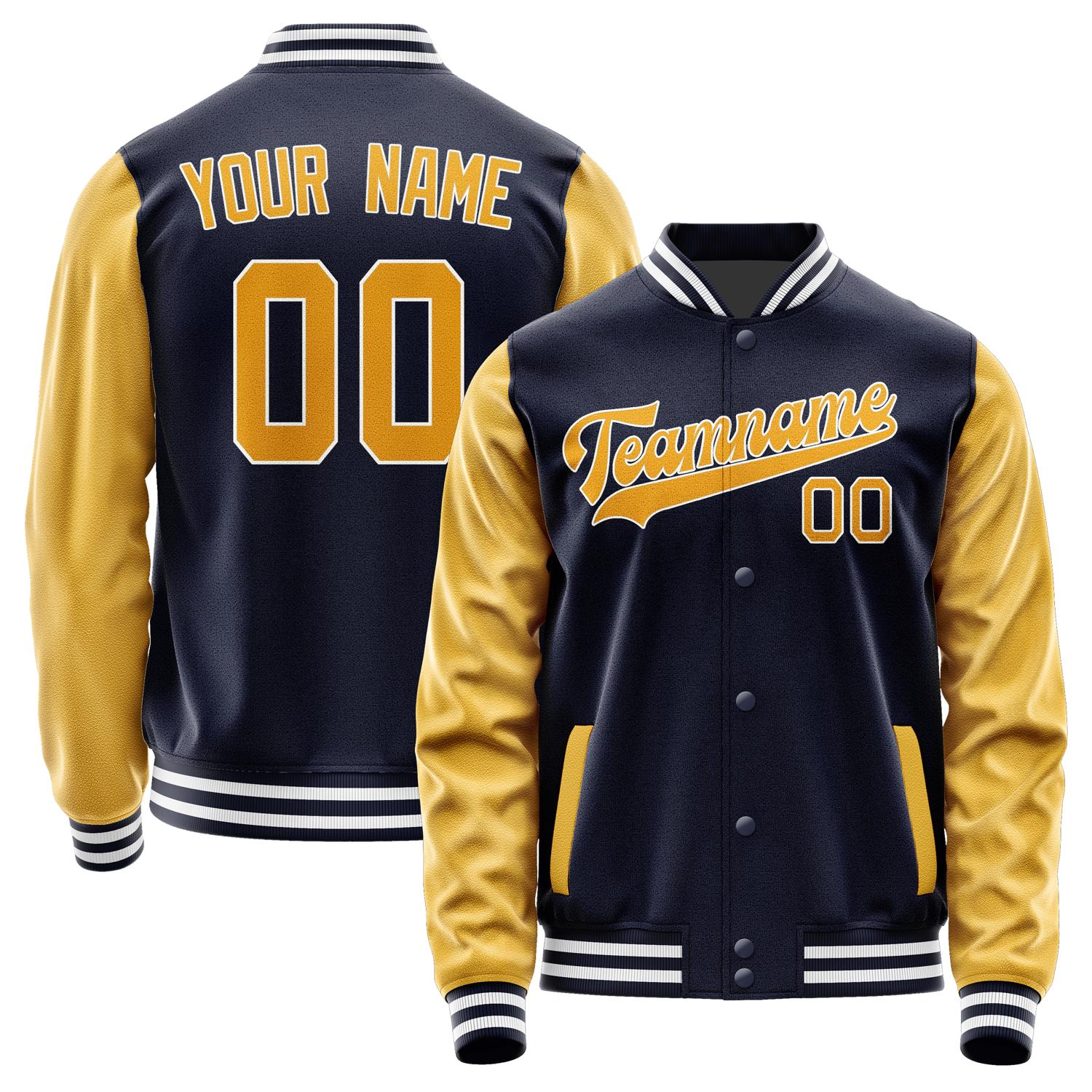 Custom Navy Yellow Jacket JA1111191118B31819