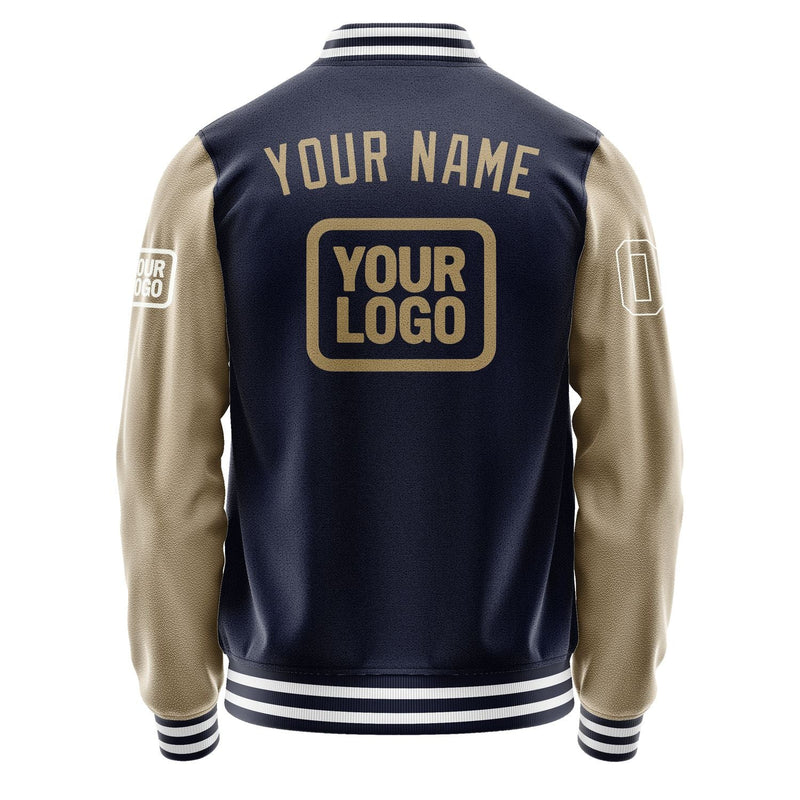 Custom Navy Light Khaki Jacket JA111125111818252518