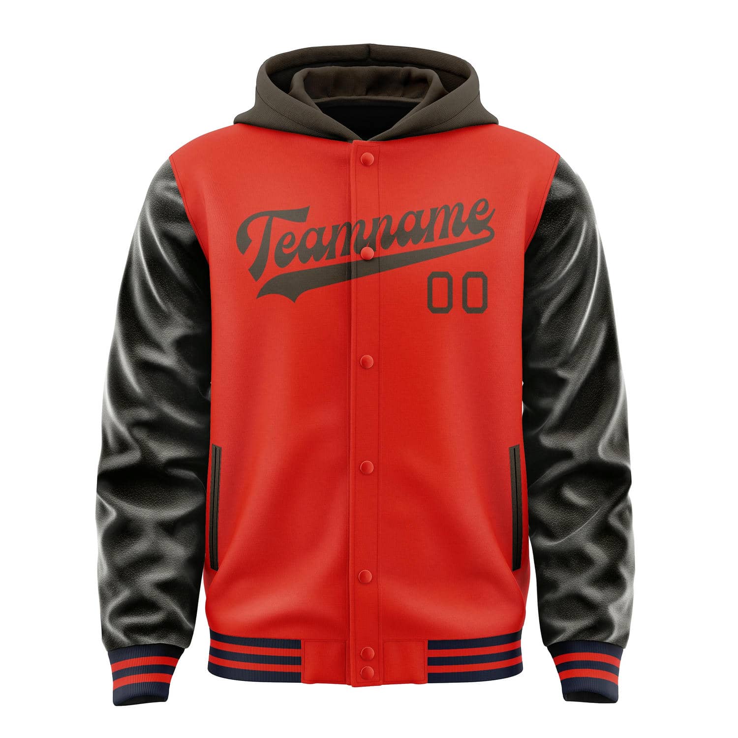 Veste personnalisée orange, rouge et marron