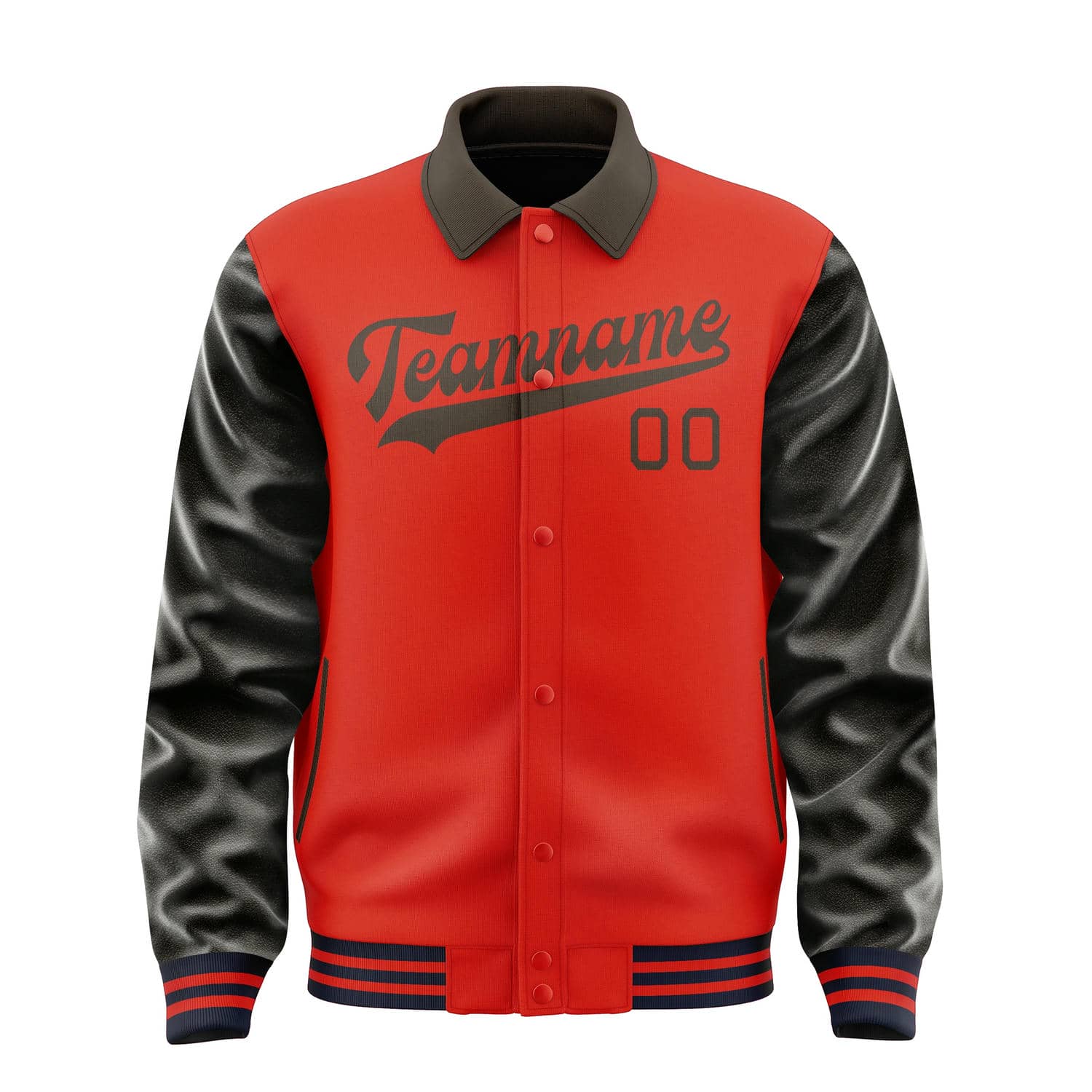 Veste personnalisée orange, rouge et marron