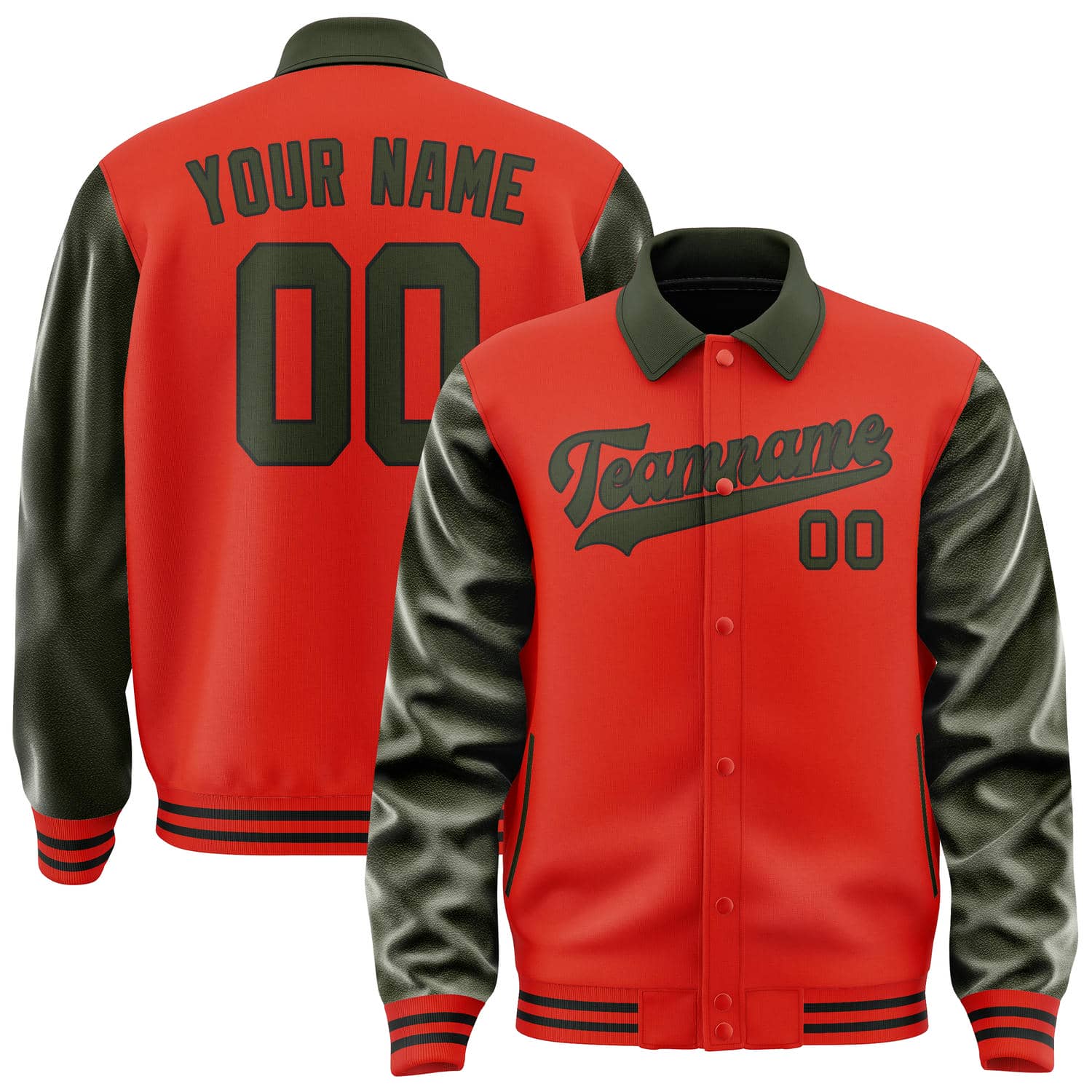 Veste personnalisée orange rouge olive