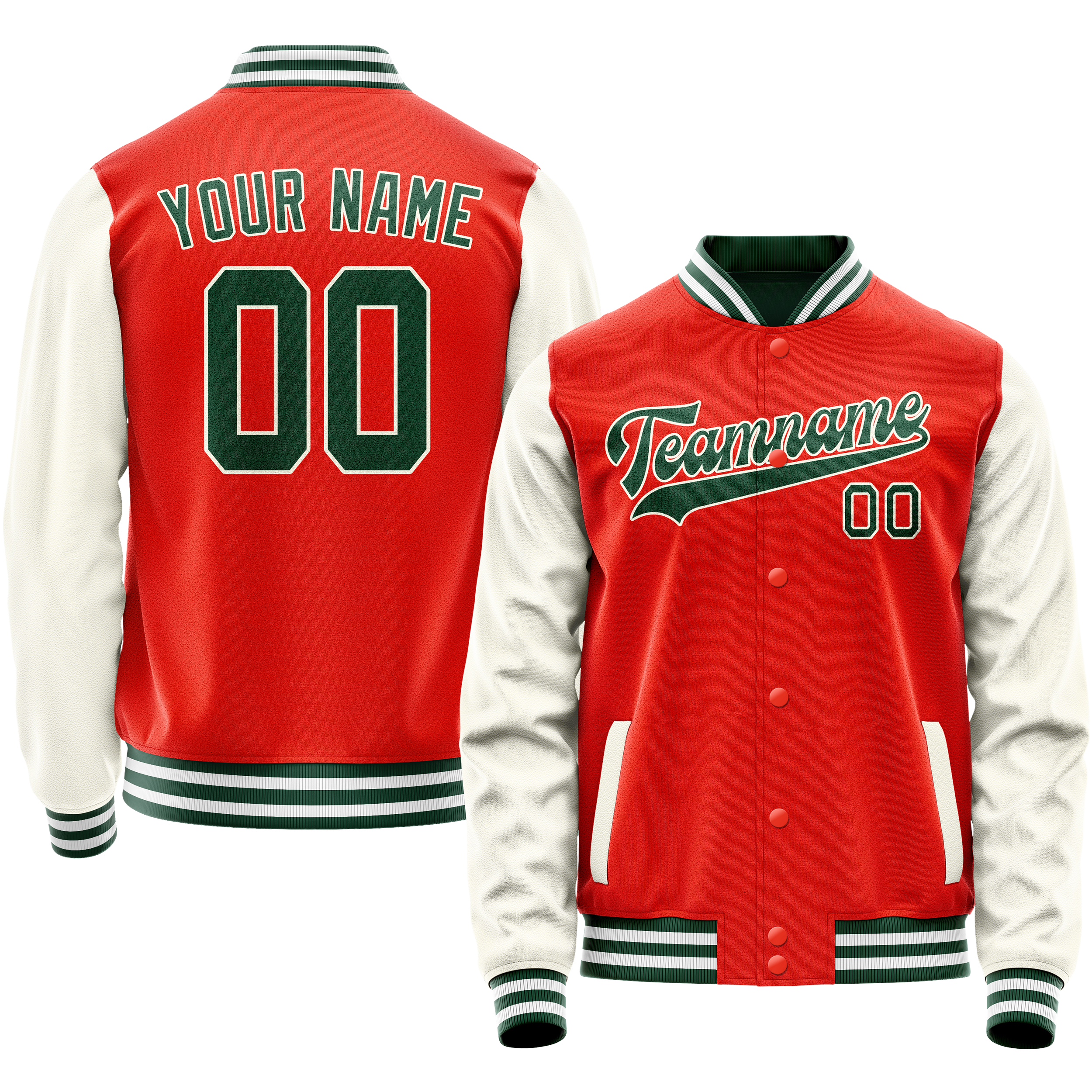 Veste universitaire personnalisée orange crème unie