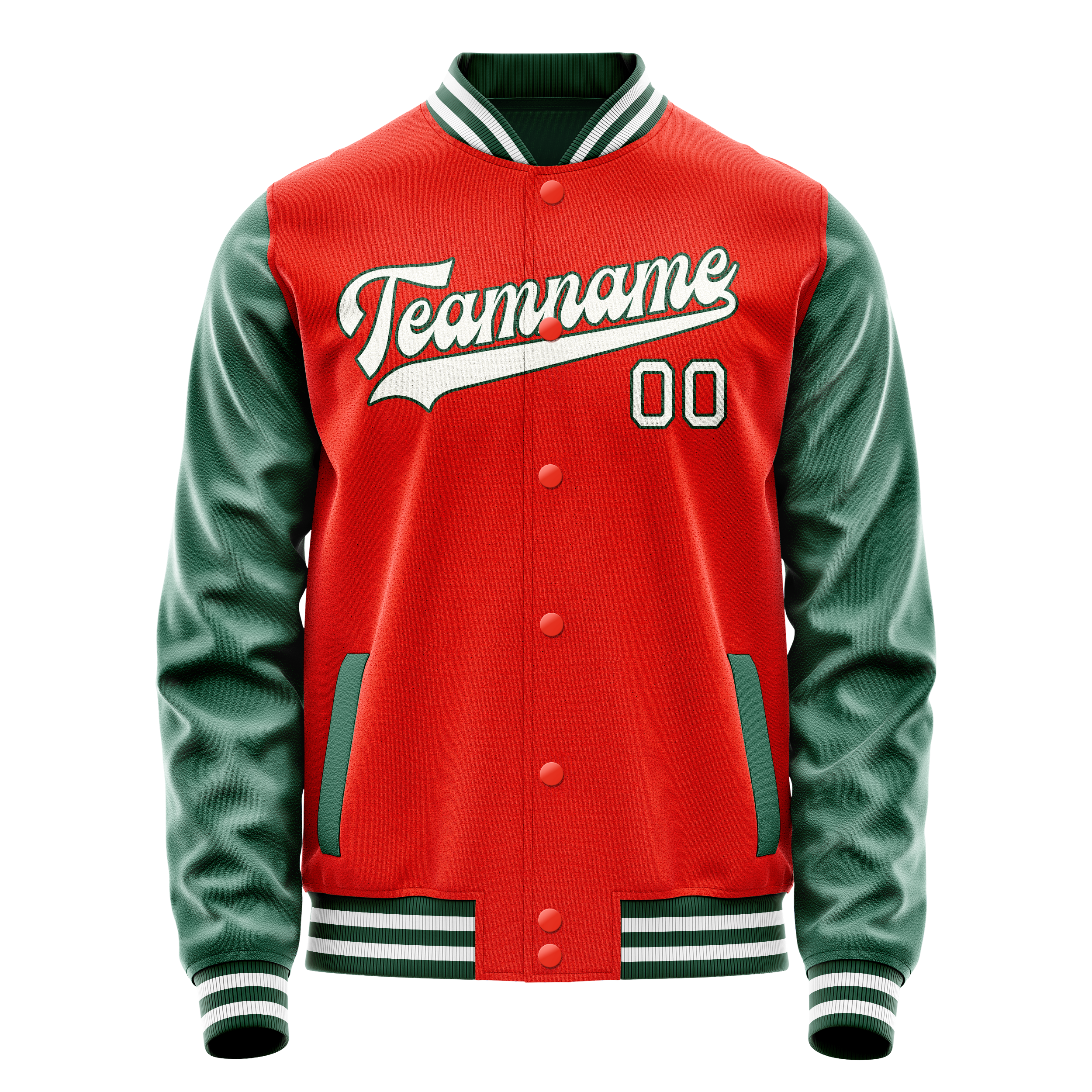 Veste universitaire personnalisée orange et verte unie