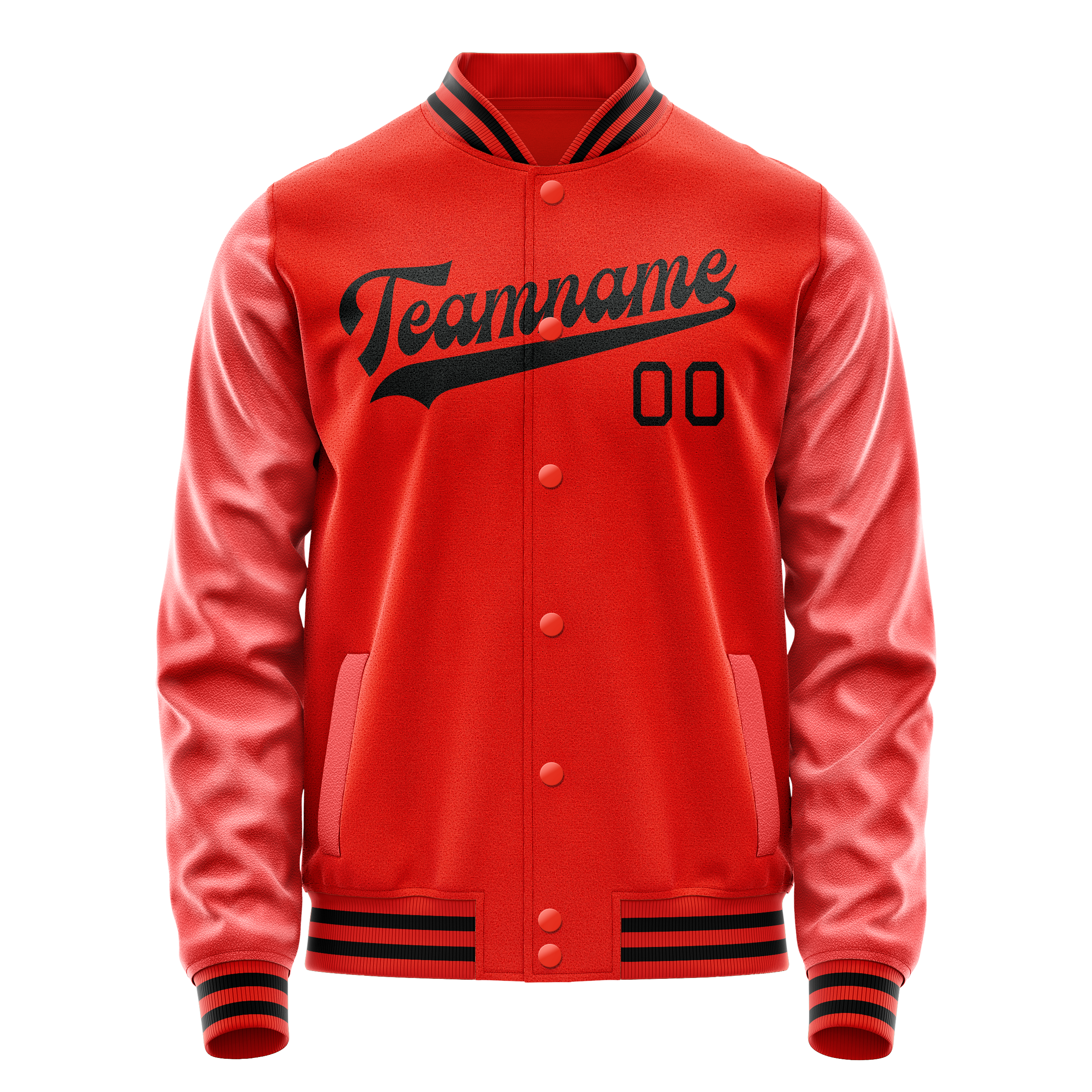 Veste universitaire personnalisée orange et noire unie