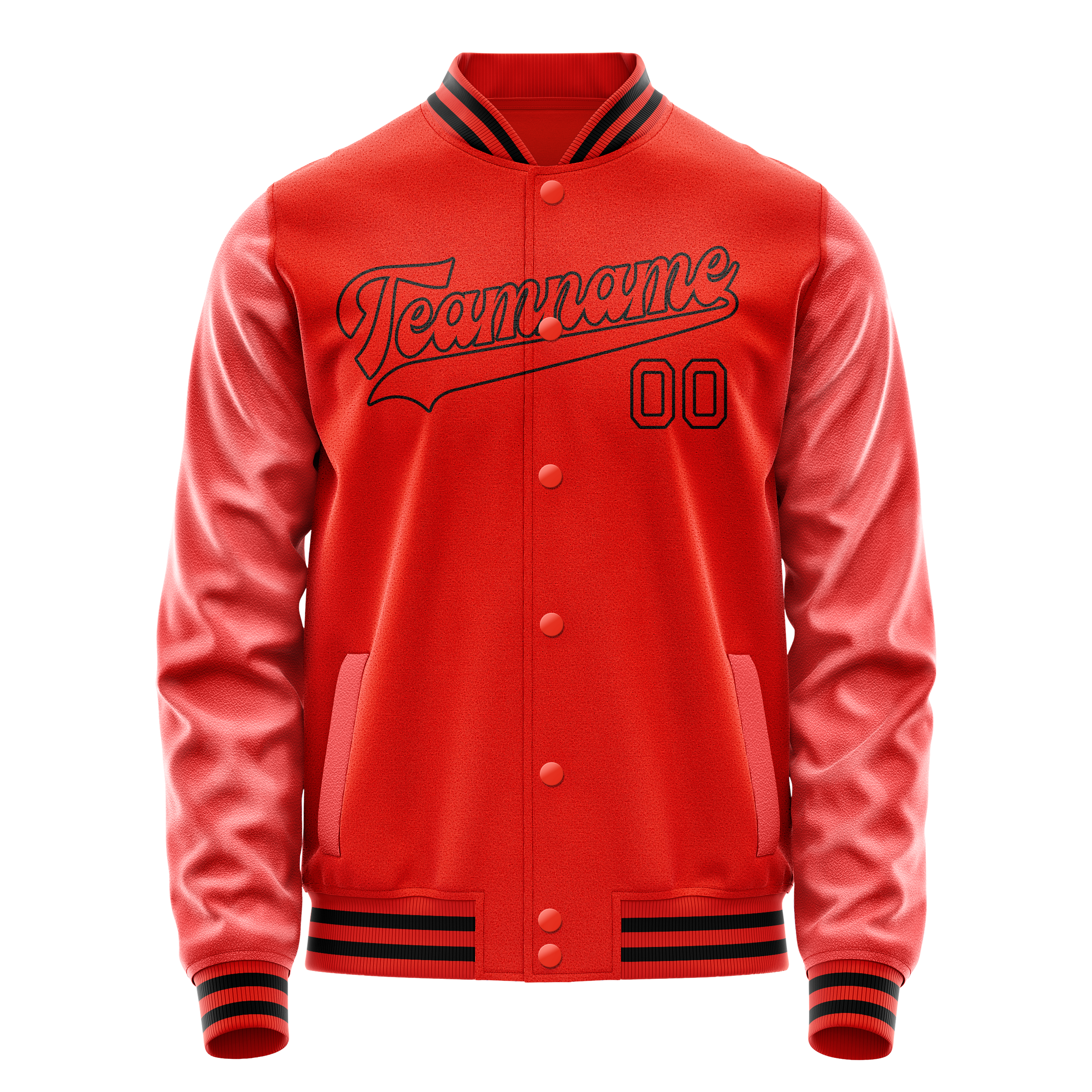 Veste universitaire personnalisée orange et noire unie