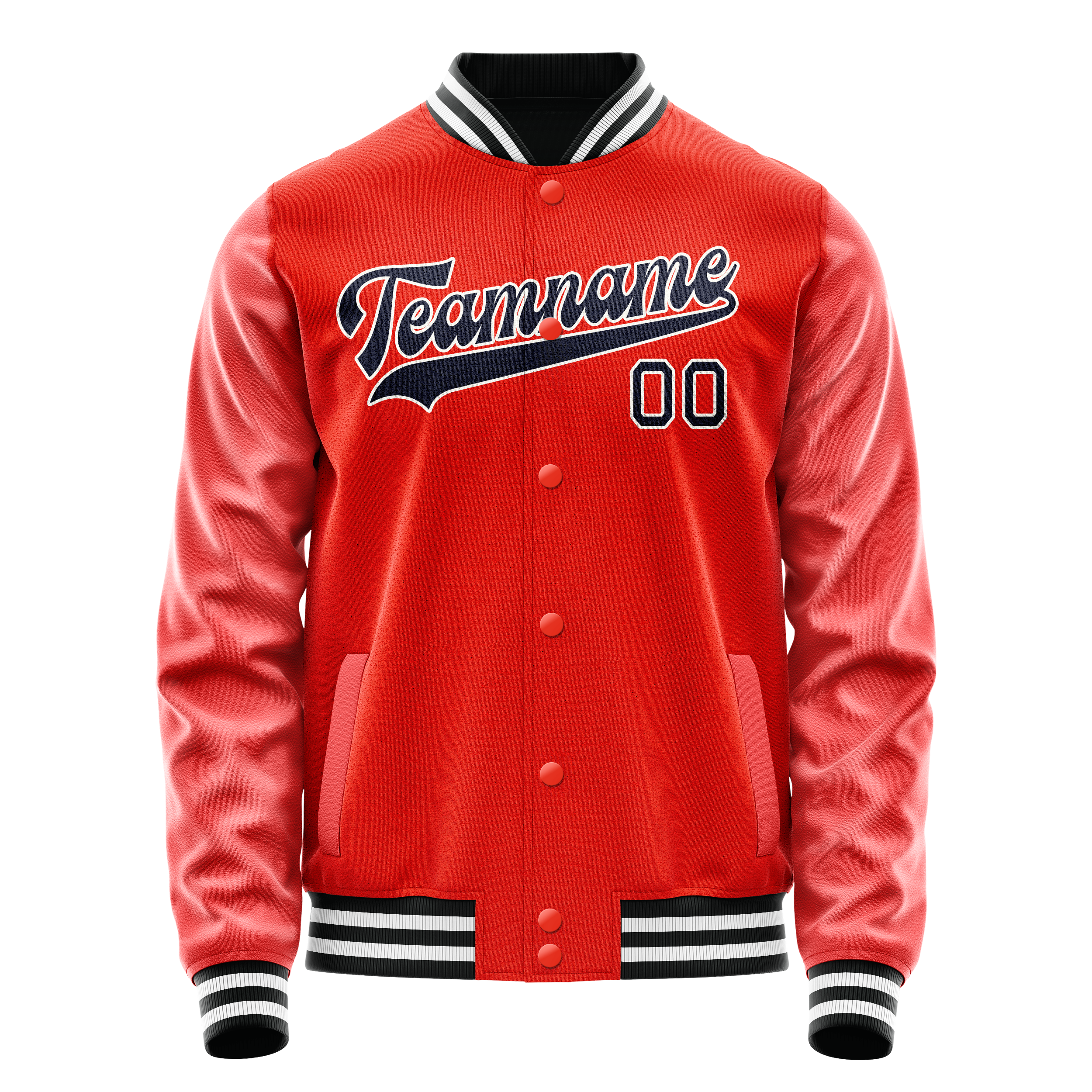 Veste universitaire personnalisée orange et noire unie