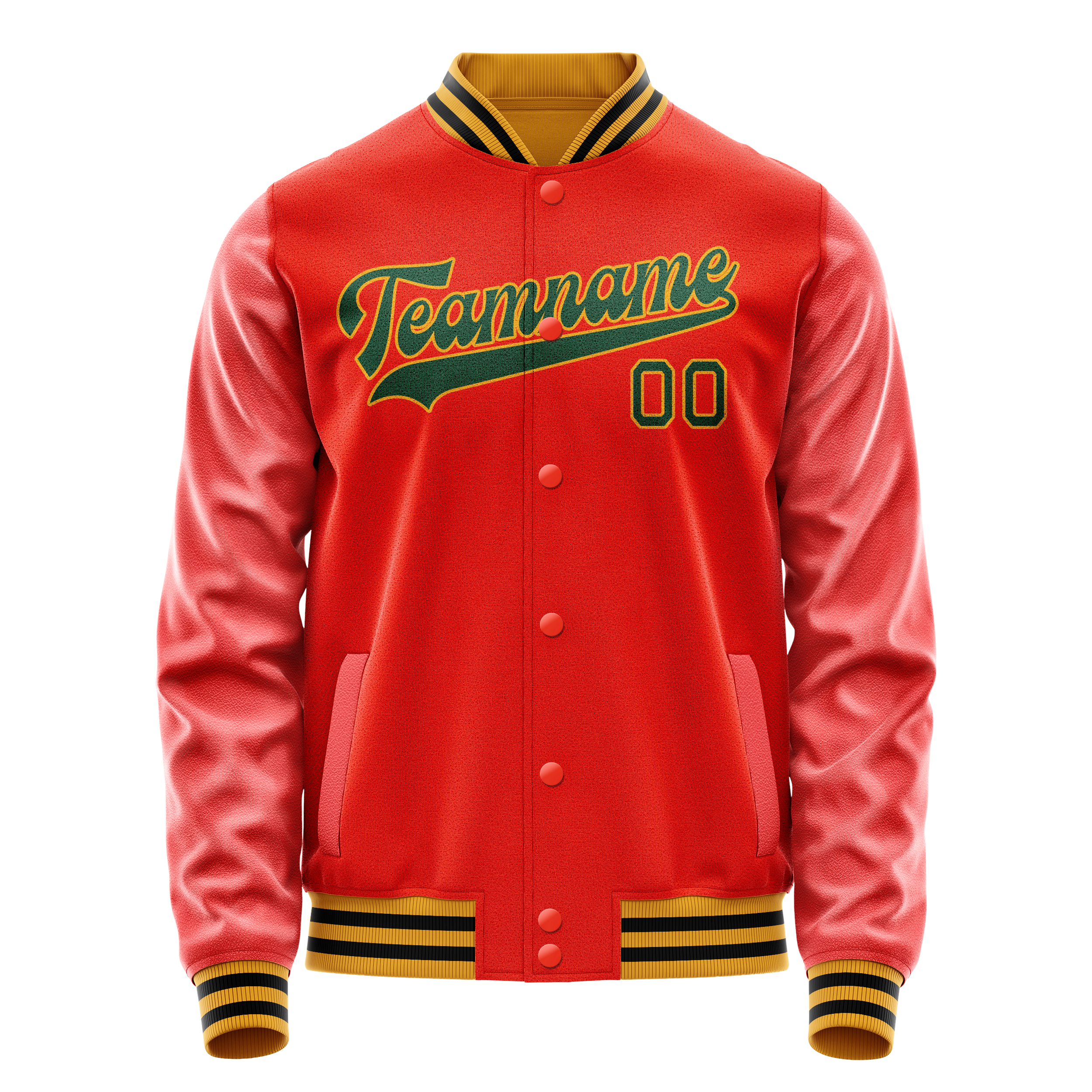 Veste universitaire personnalisée orange et noire unie