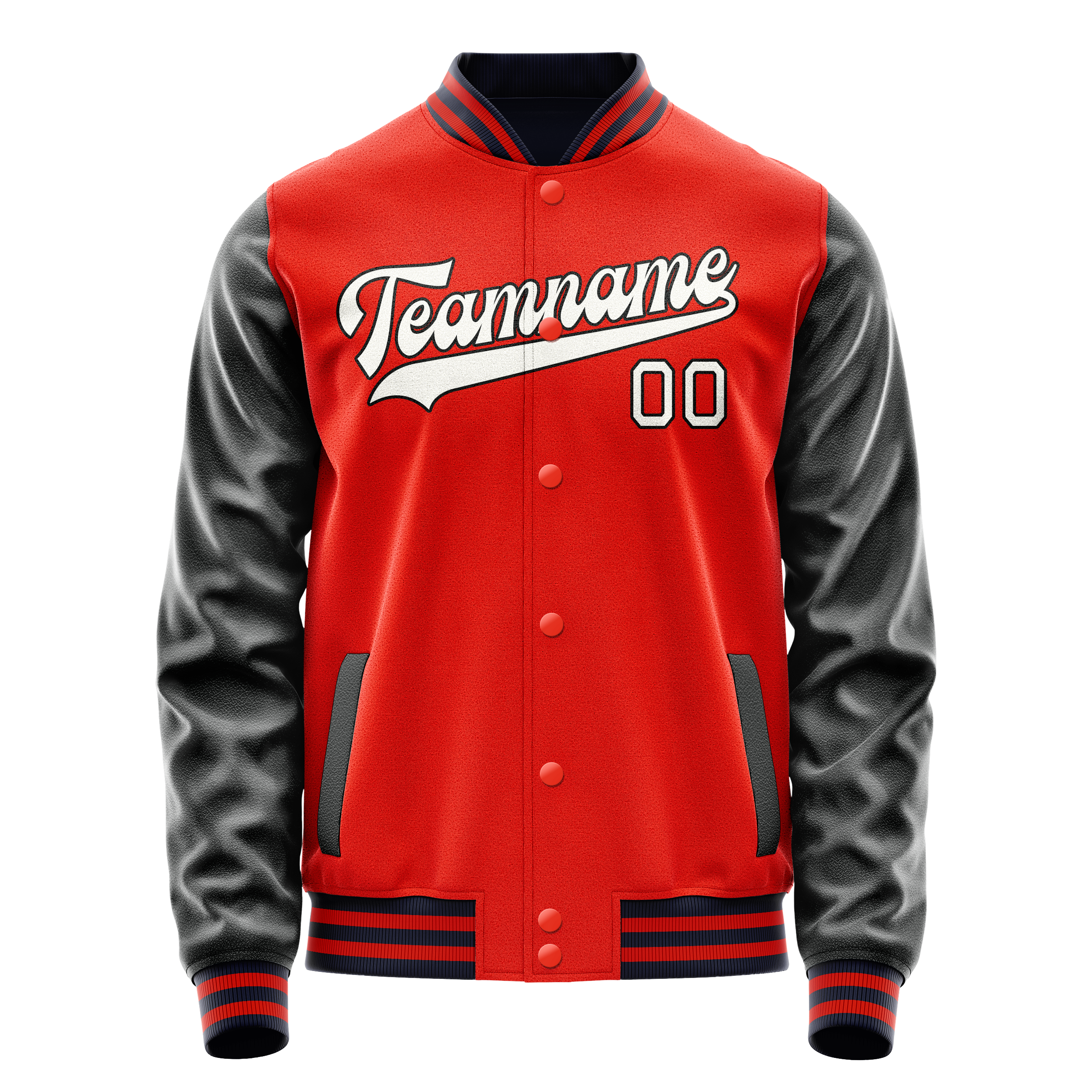 Veste universitaire personnalisée orange et noire unie