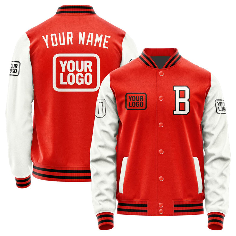 Custom Orange Red White Jacket JA121218121717181817