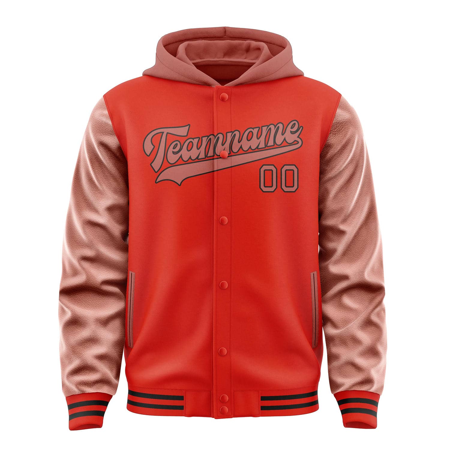 Veste personnalisée orange rouge cuivre rose