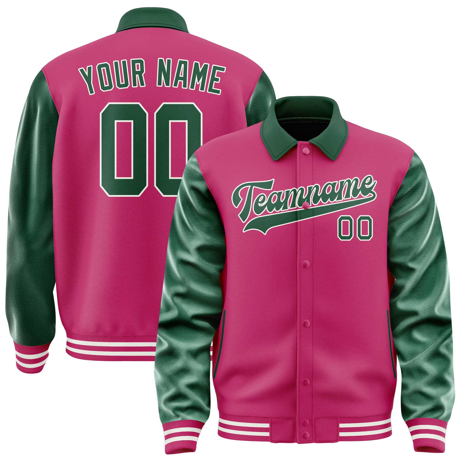 Veste rose et verte personnalisée
