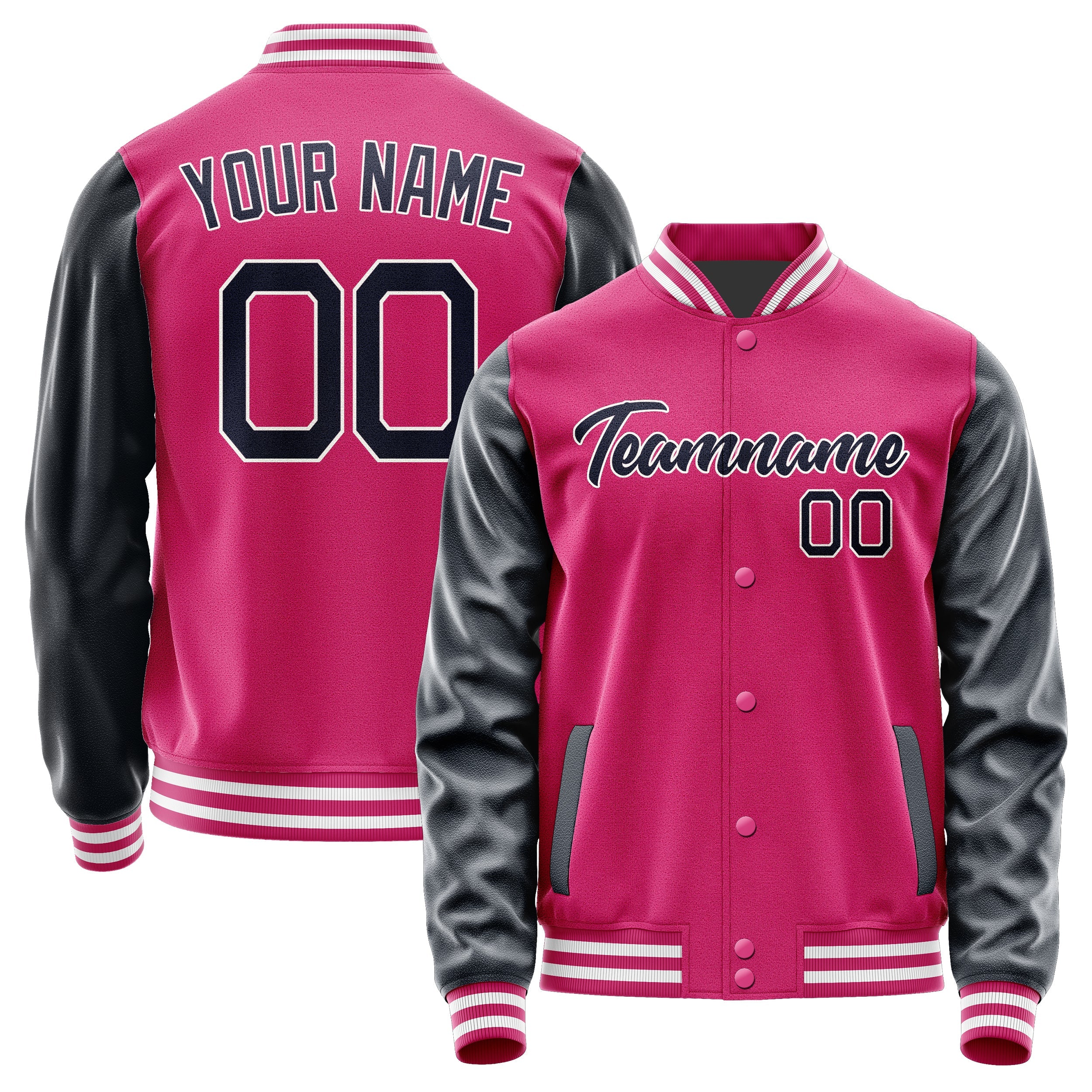 Custom Pink Navy Jacket JA1313111318B21811