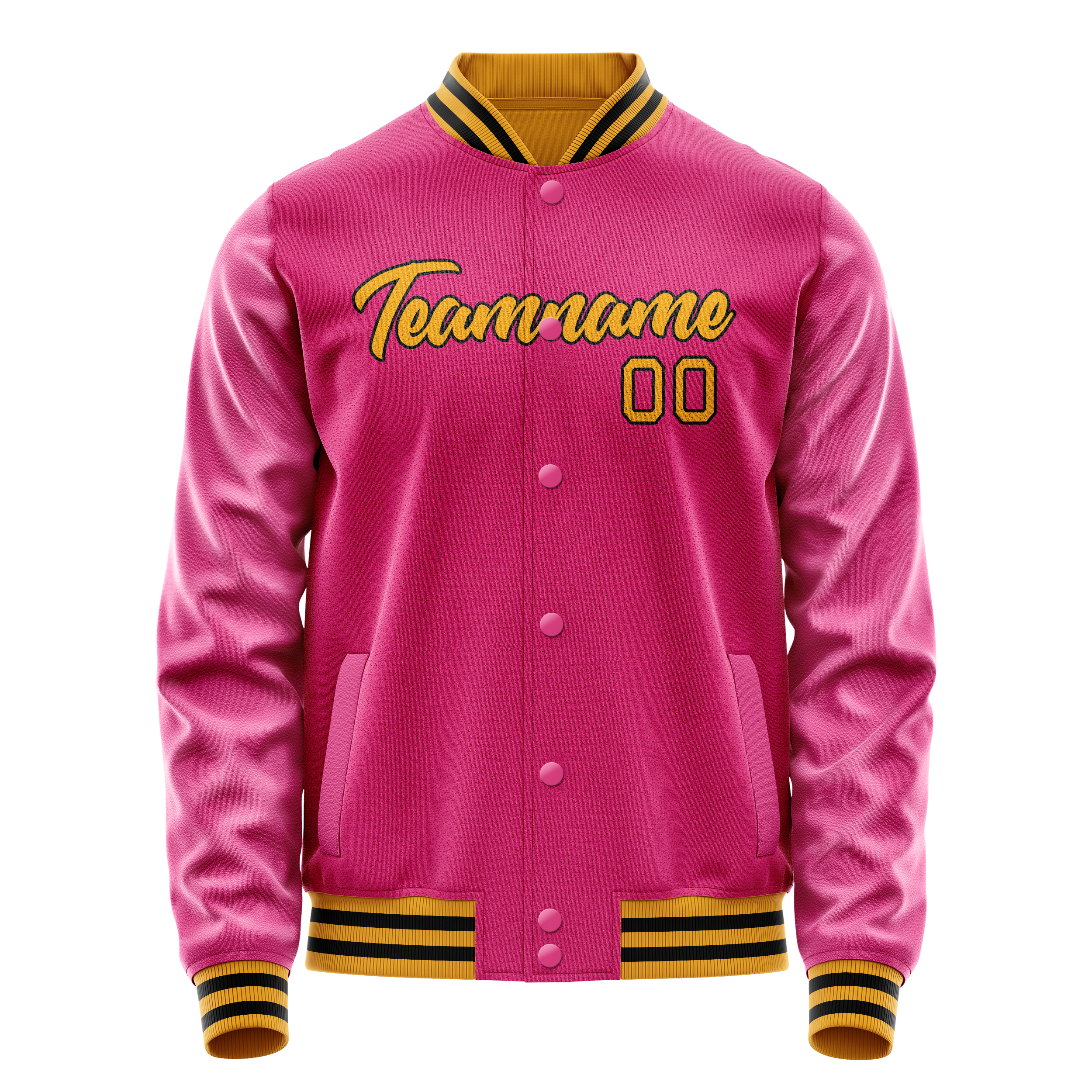 Veste universitaire personnalisée rose et or uni