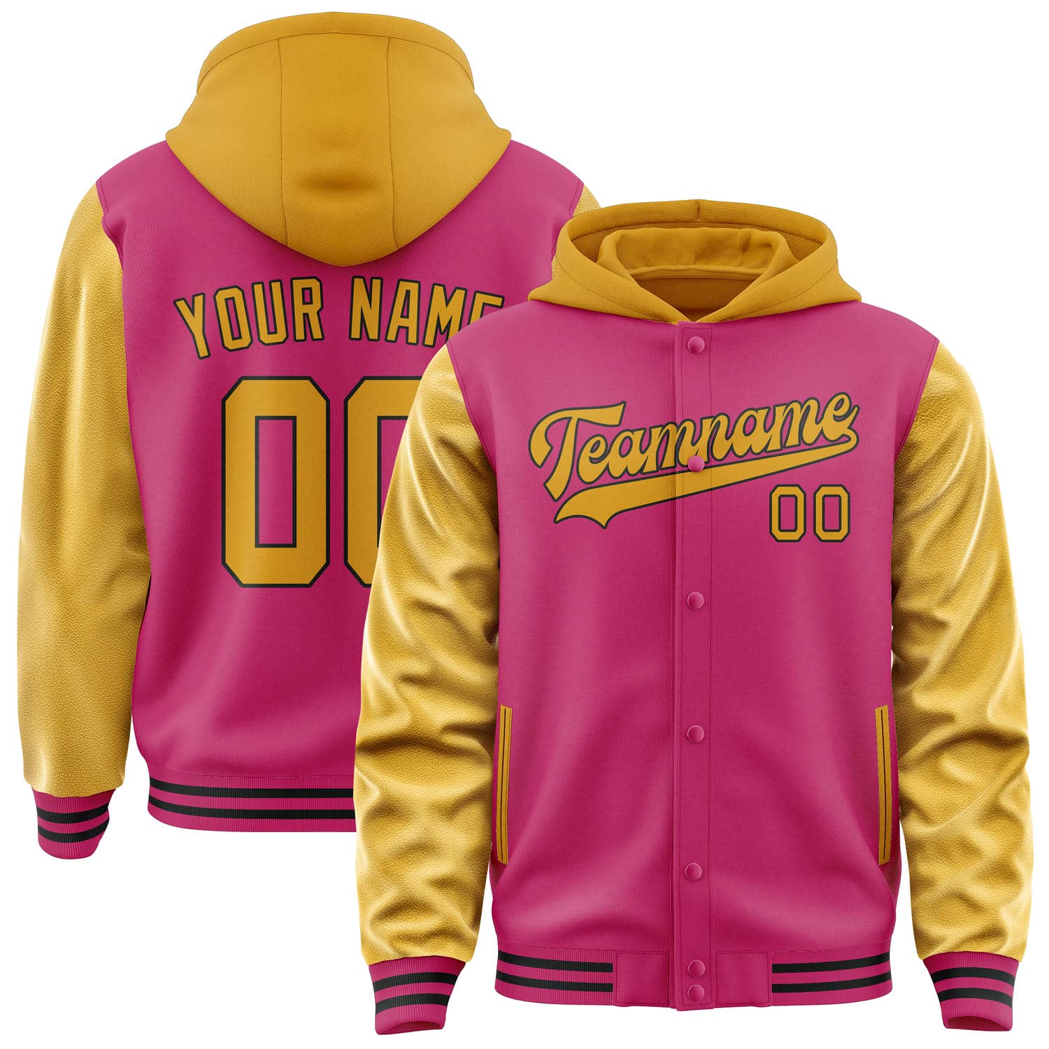 Veste rose et jaune personnalisée