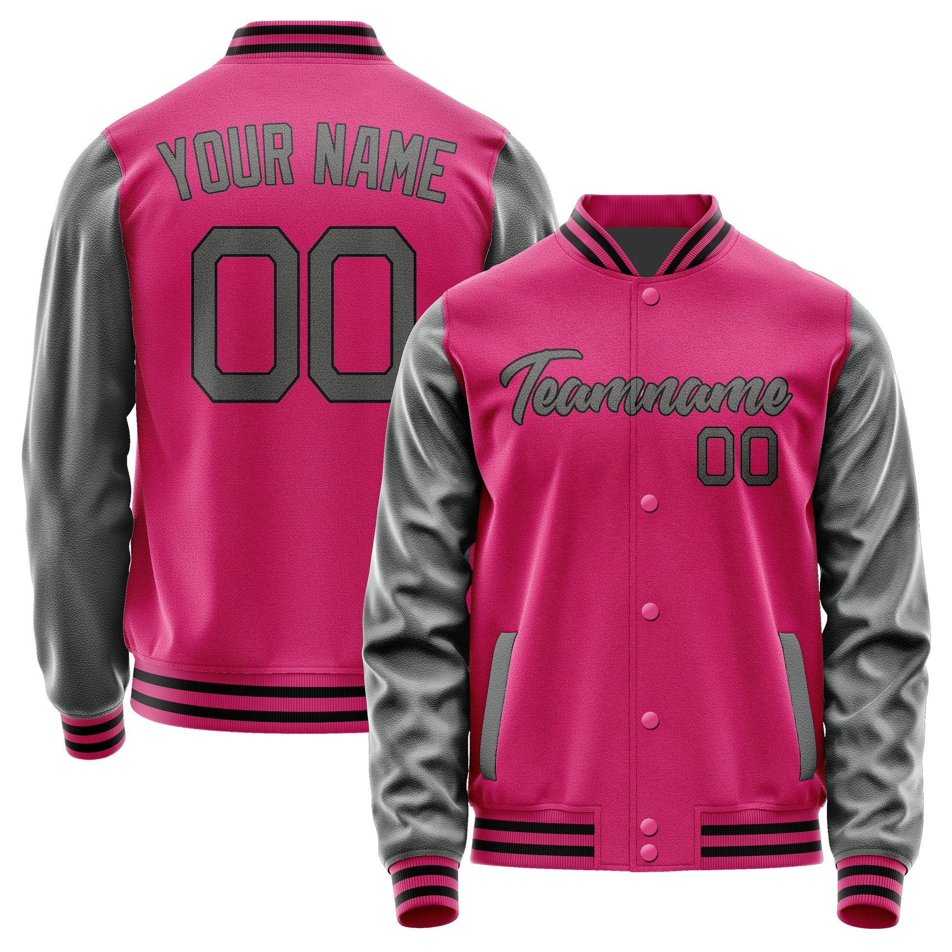 Custom Pink Dark Grey Jacket JA1313201317B21720