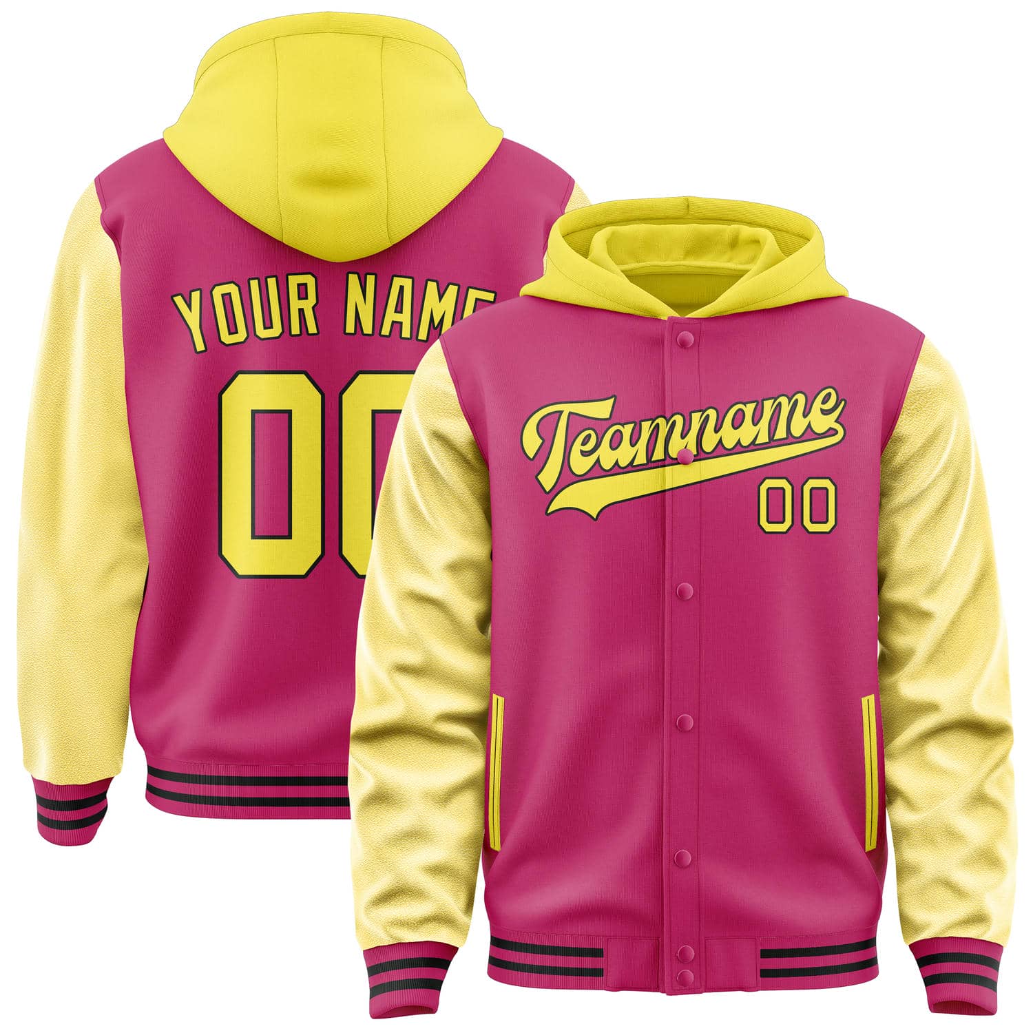 Veste rose et jaune clair personnalisée