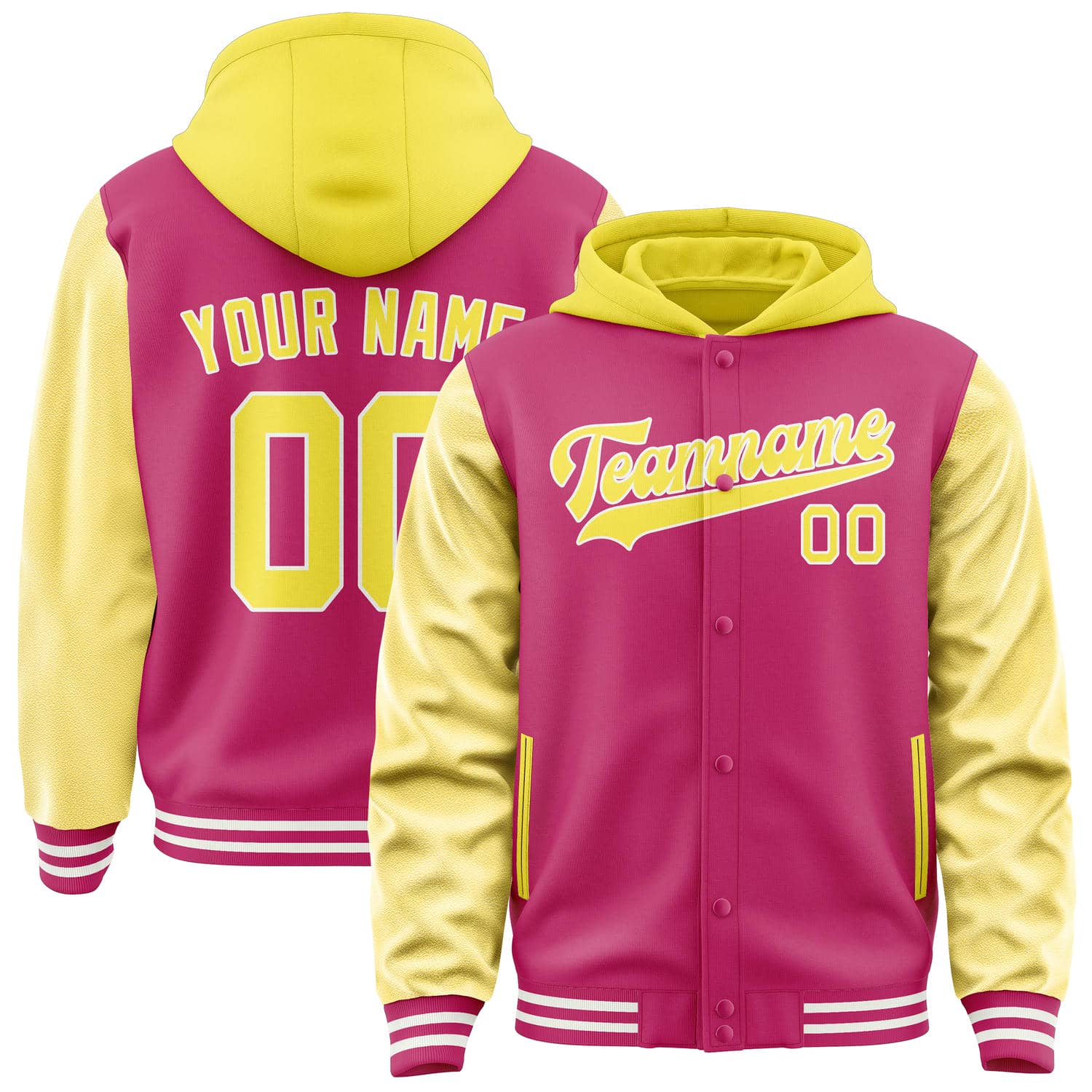 Veste rose et jaune clair personnalisée