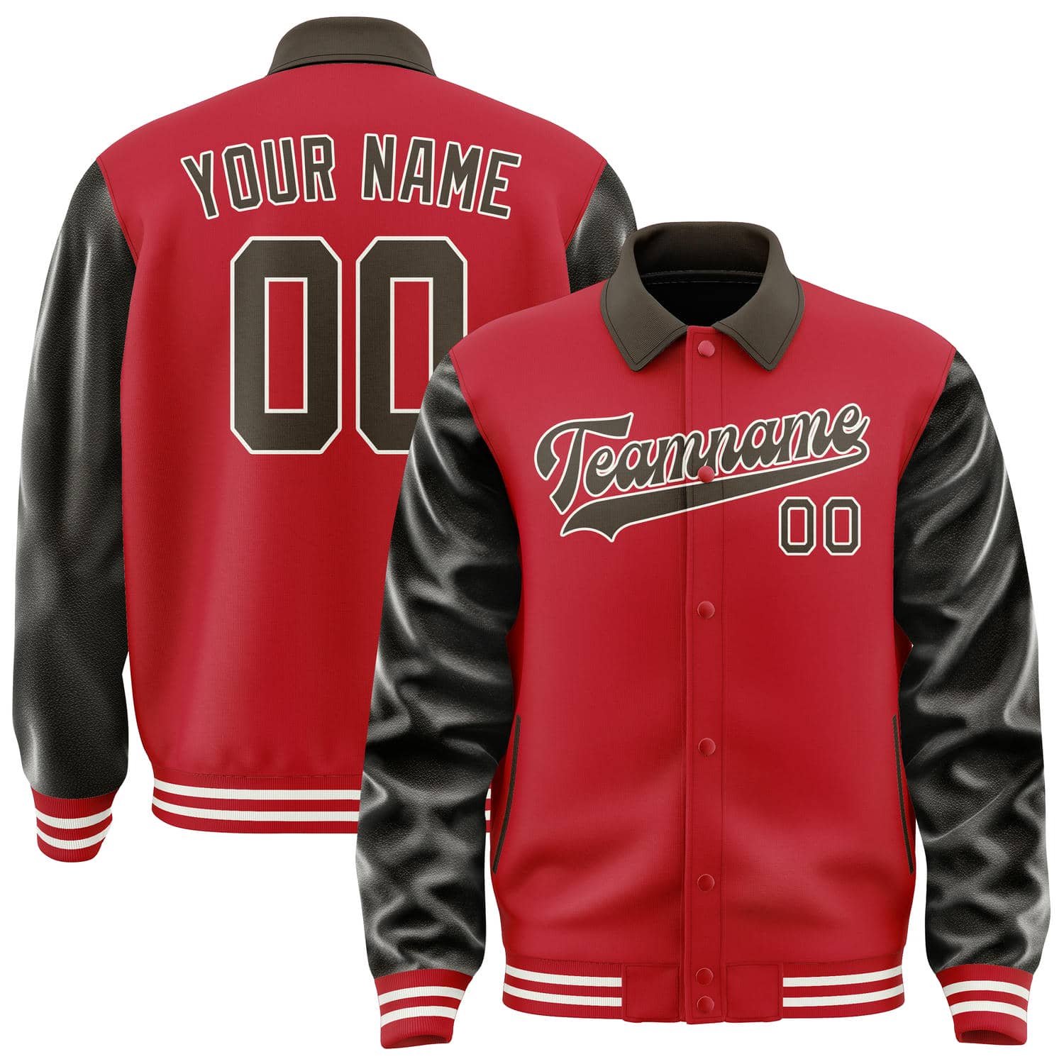 Veste rouge-brun personnalisée