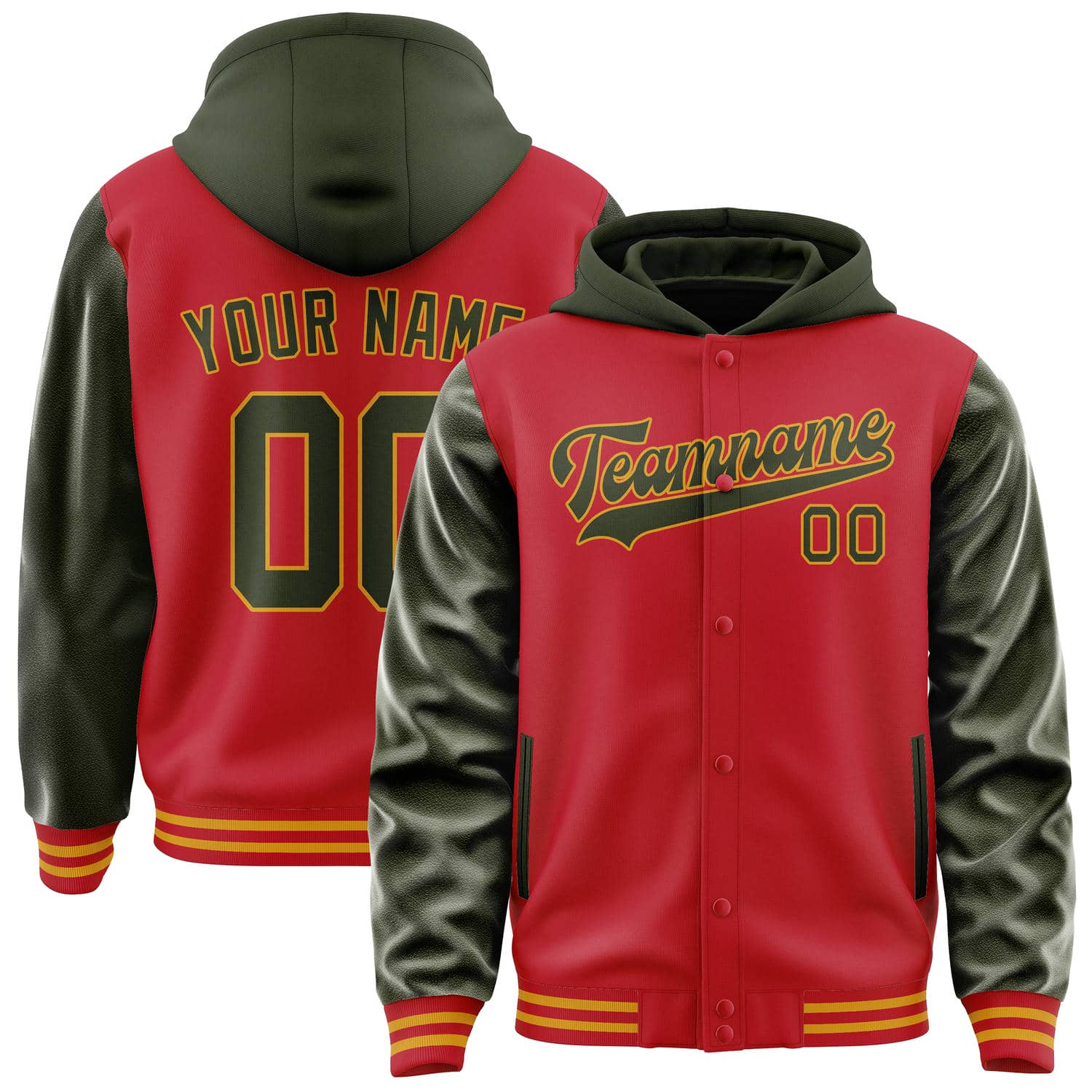 Veste rouge olive personnalisée