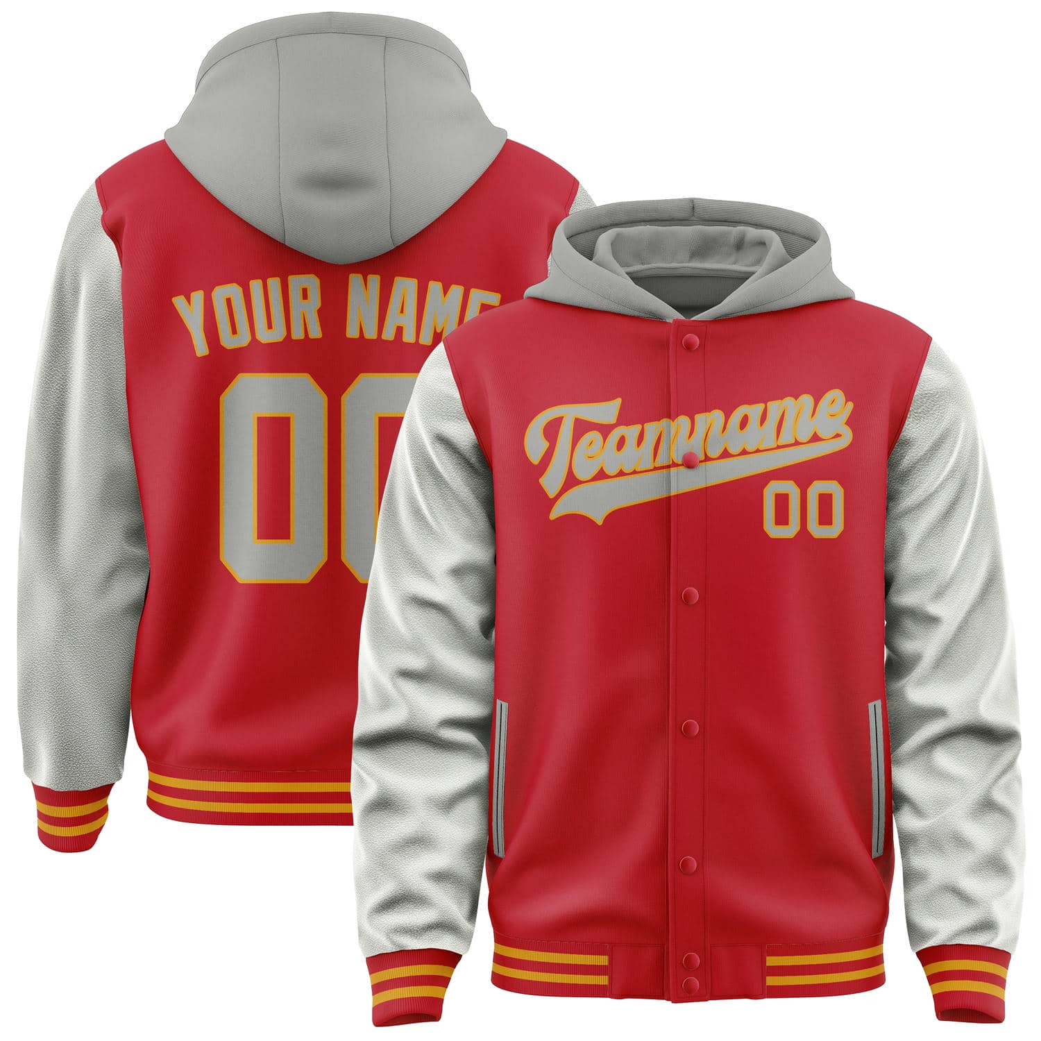 Veste rouge et grise personnalisée