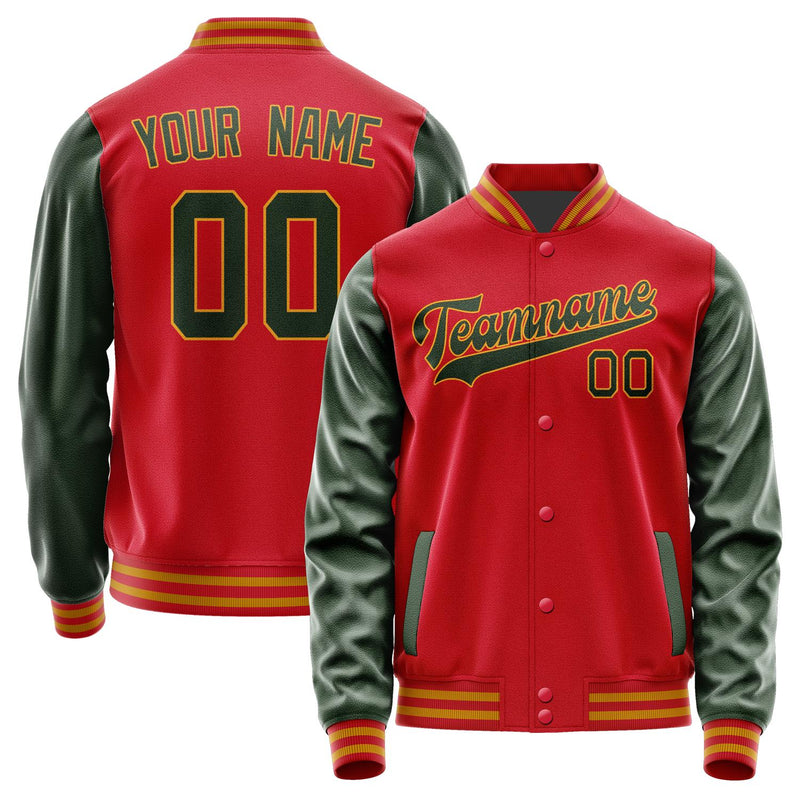 Custom Red Dark Green Jacket JA1414061419B31906