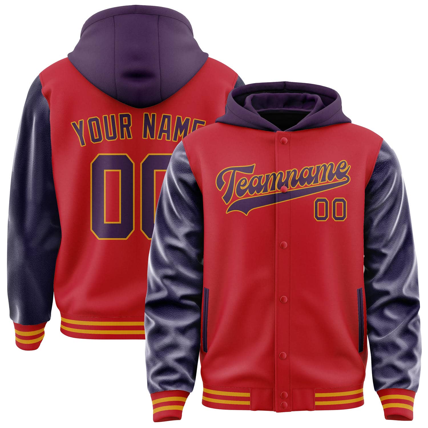 Veste rouge et violette personnalisée