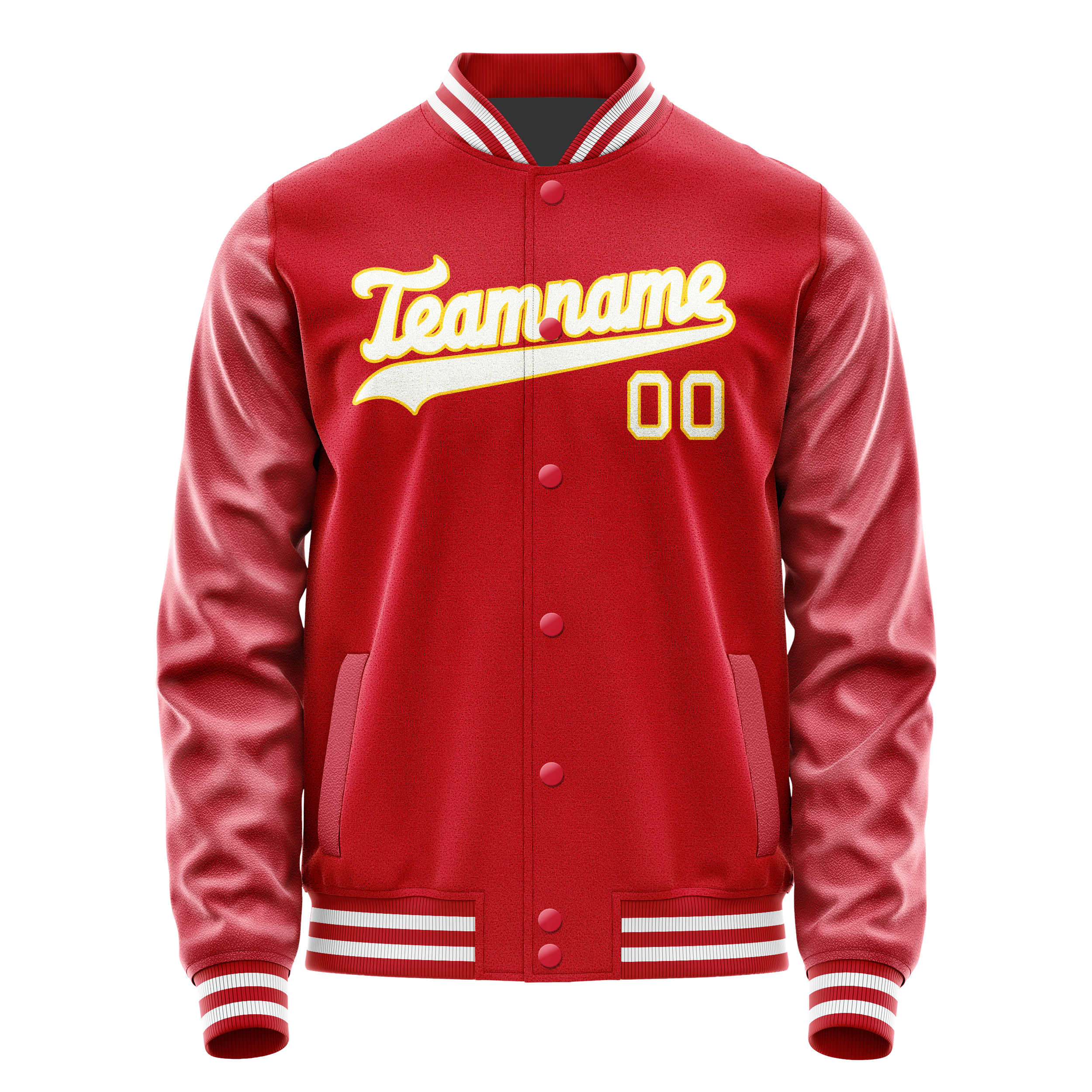 Veste universitaire personnalisée rouge et or unie