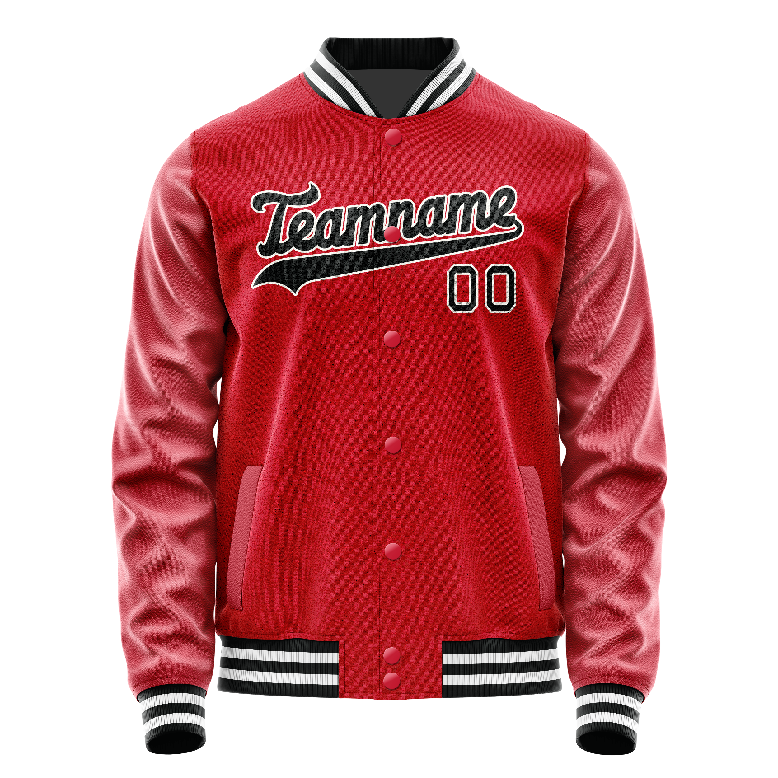 Veste universitaire personnalisée rouge et noire unie