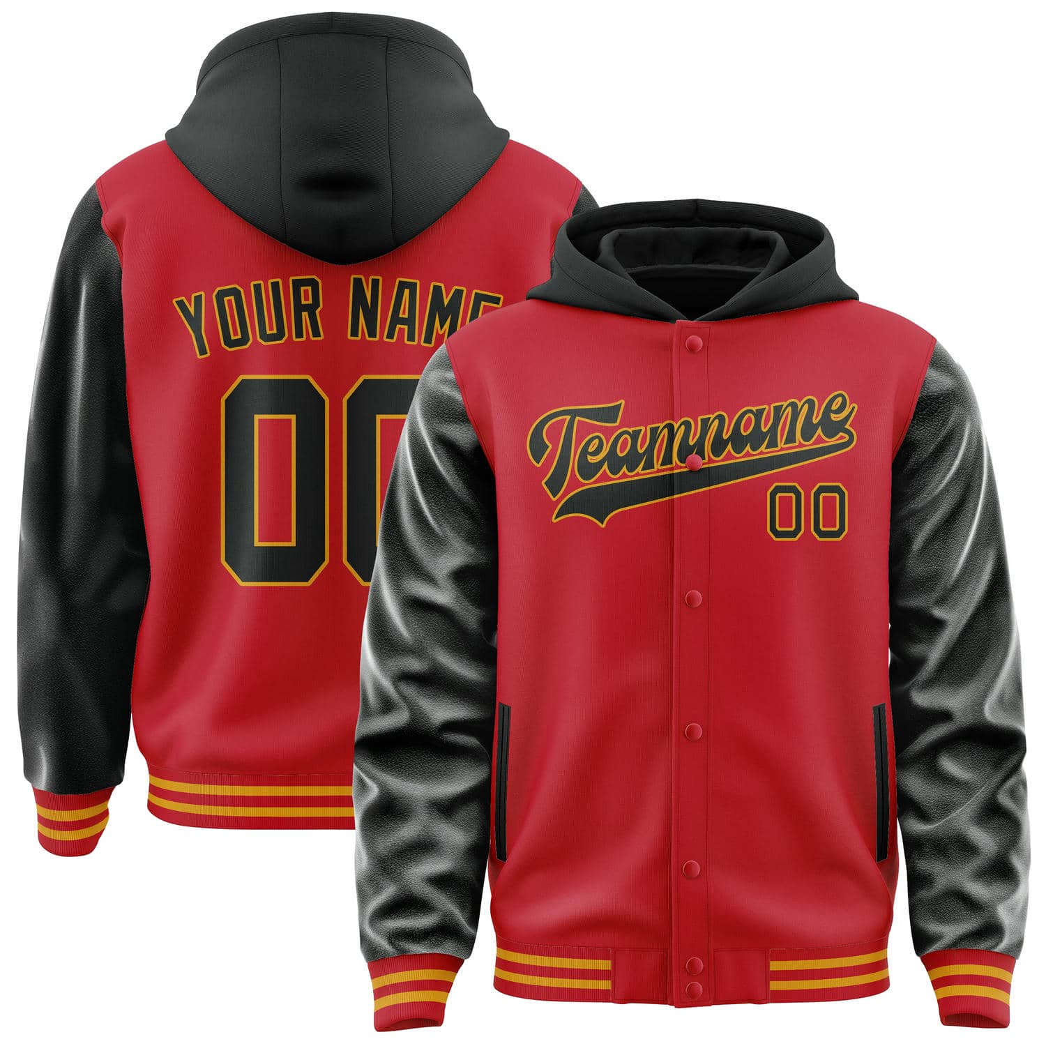 Veste rouge et noire personnalisée