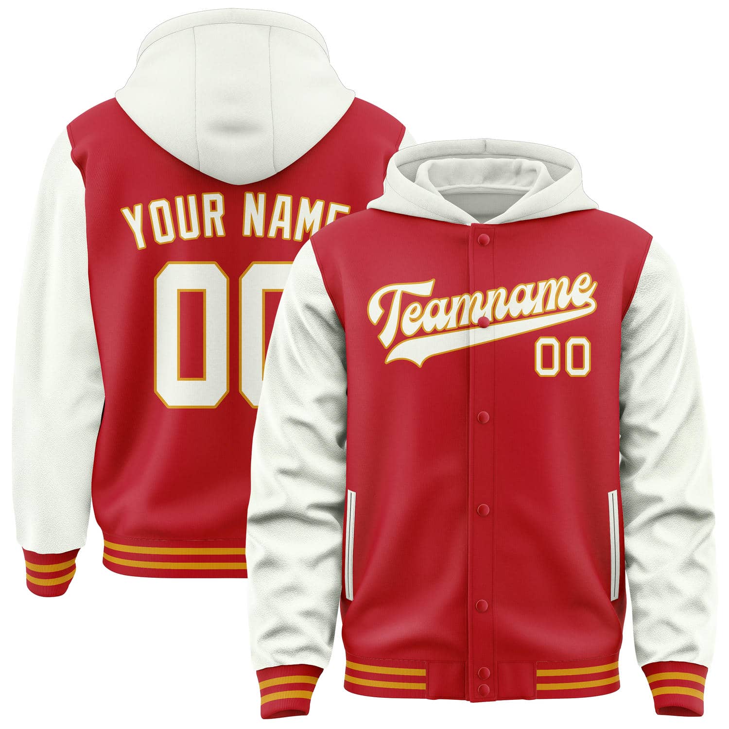 Veste rouge et blanche personnalisée