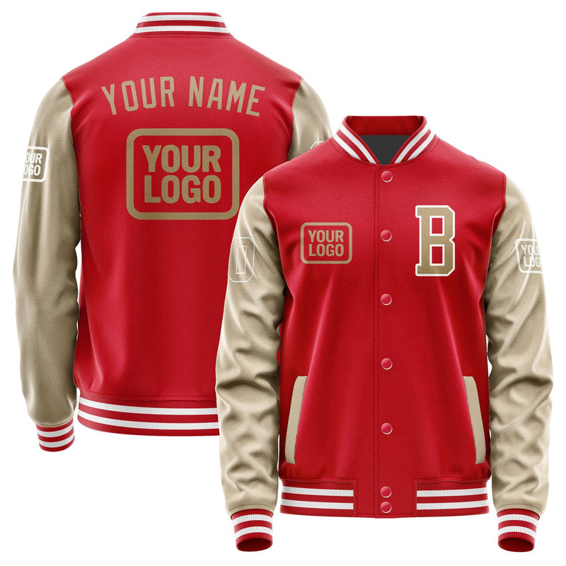Custom Red Light Khaki Jacket JA141425141818252518