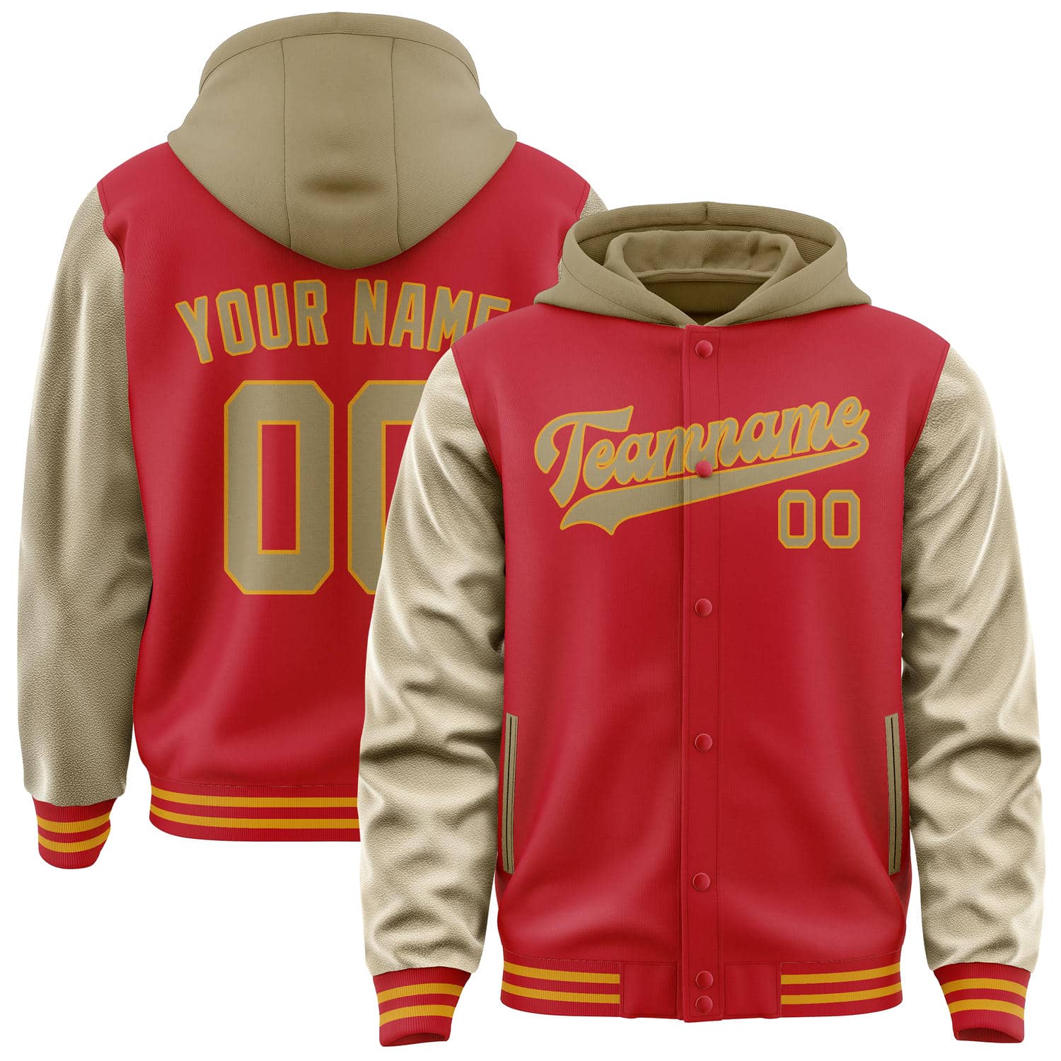 Veste kaki rouge clair personnalisée