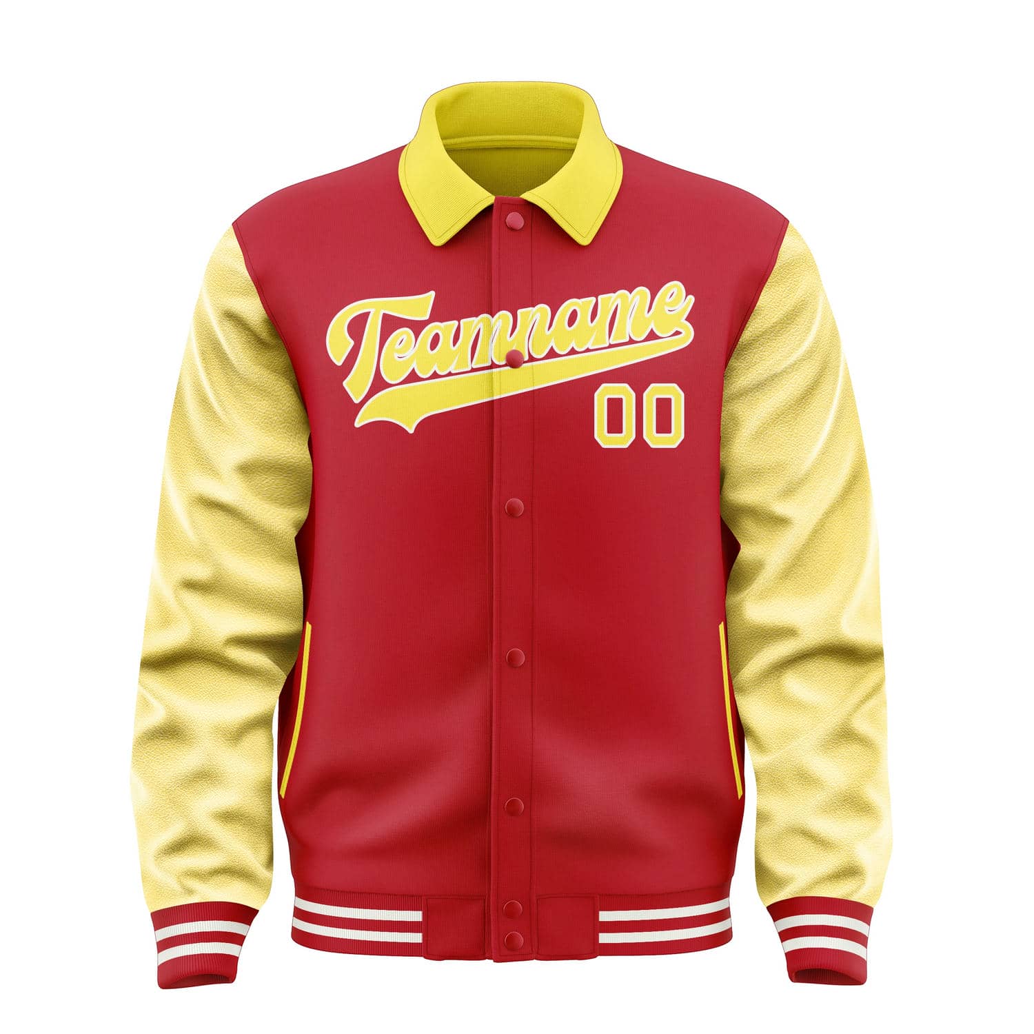 Veste rouge et jaune clair personnalisée