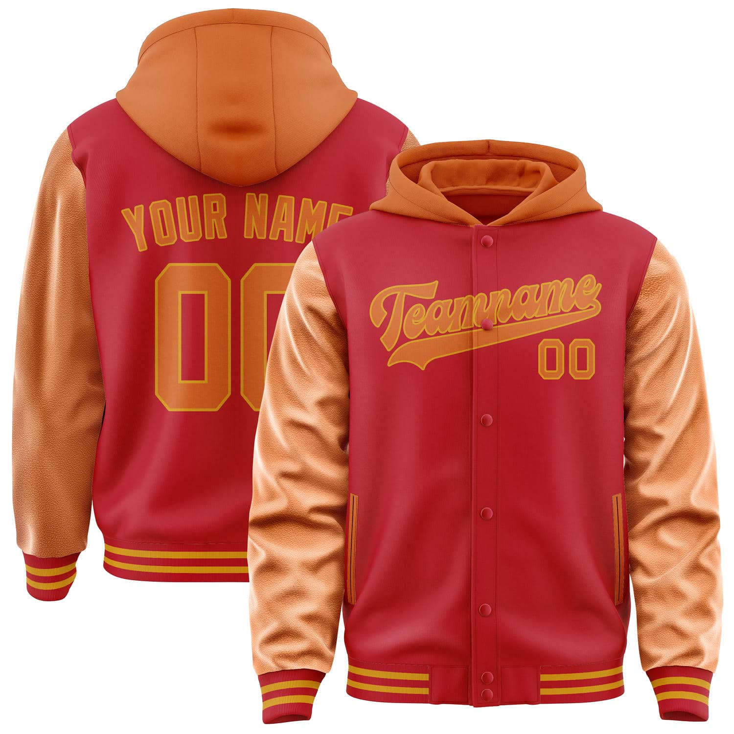 Veste rouge orange personnalisée