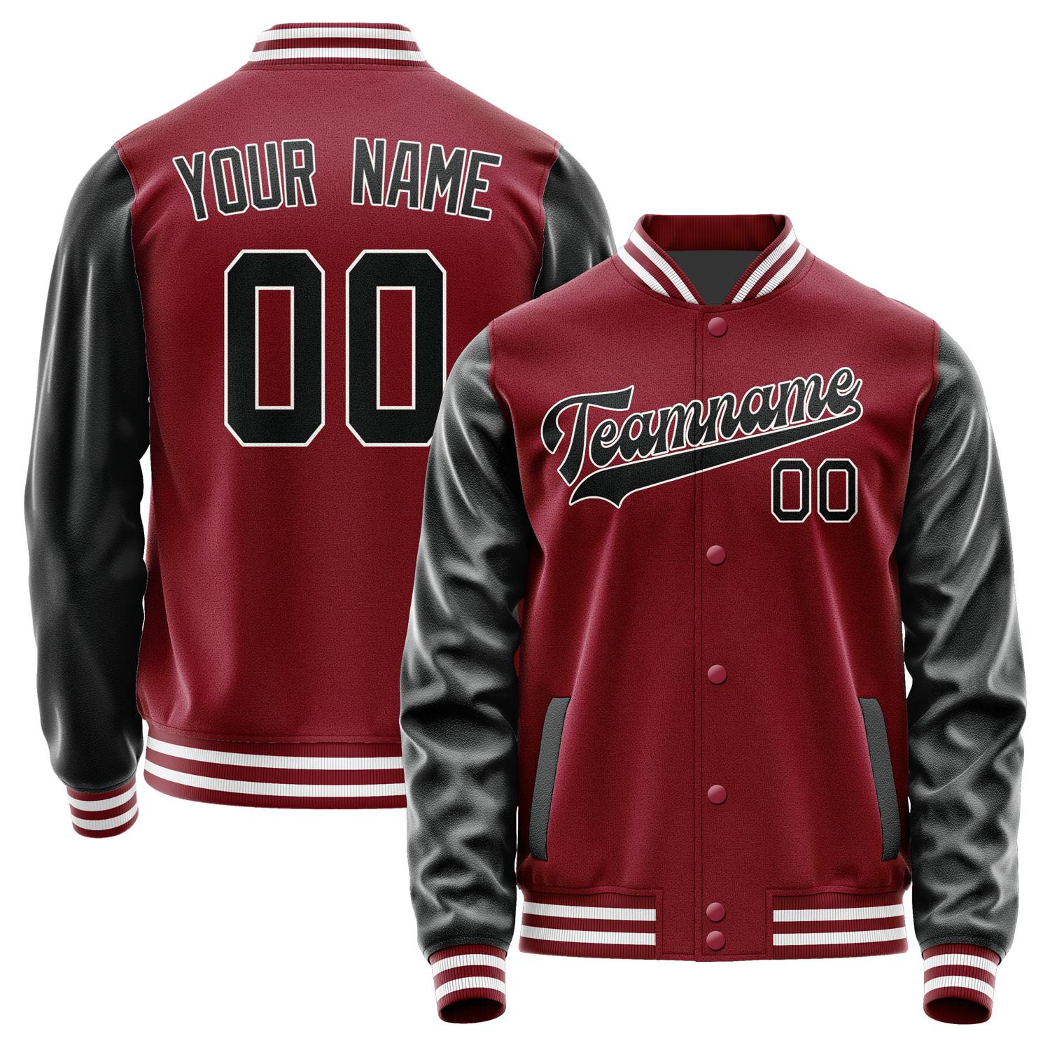 Custom Crimson Red Black Jacket JA1515171518B31817