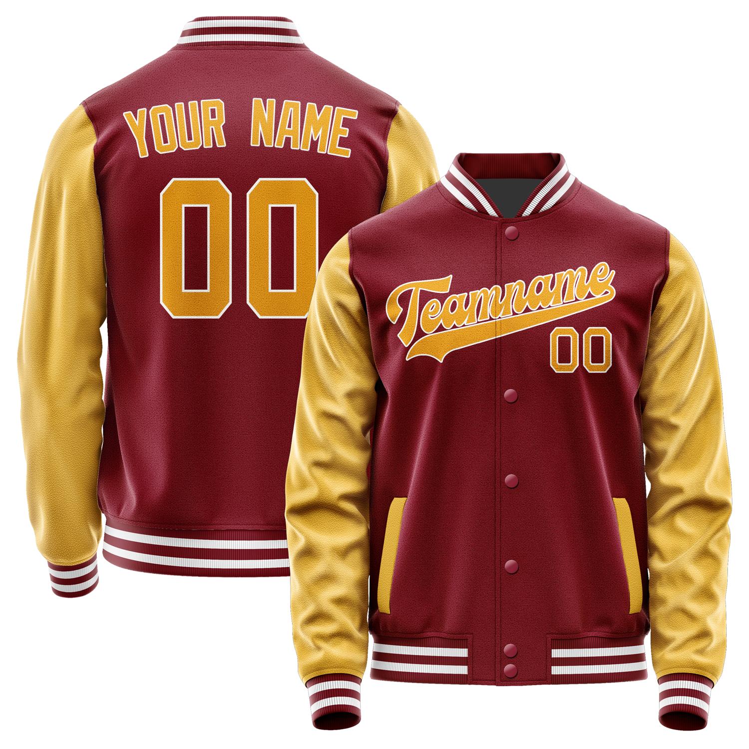 Custom Crimson Red Yellow Jacket JA1515191518B31819