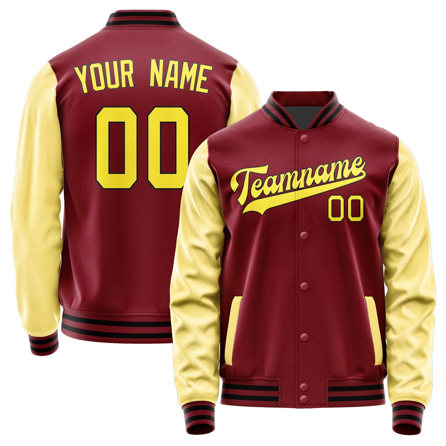 Custom Crimson Red Light Yellow Jacket JA1515261517B31726