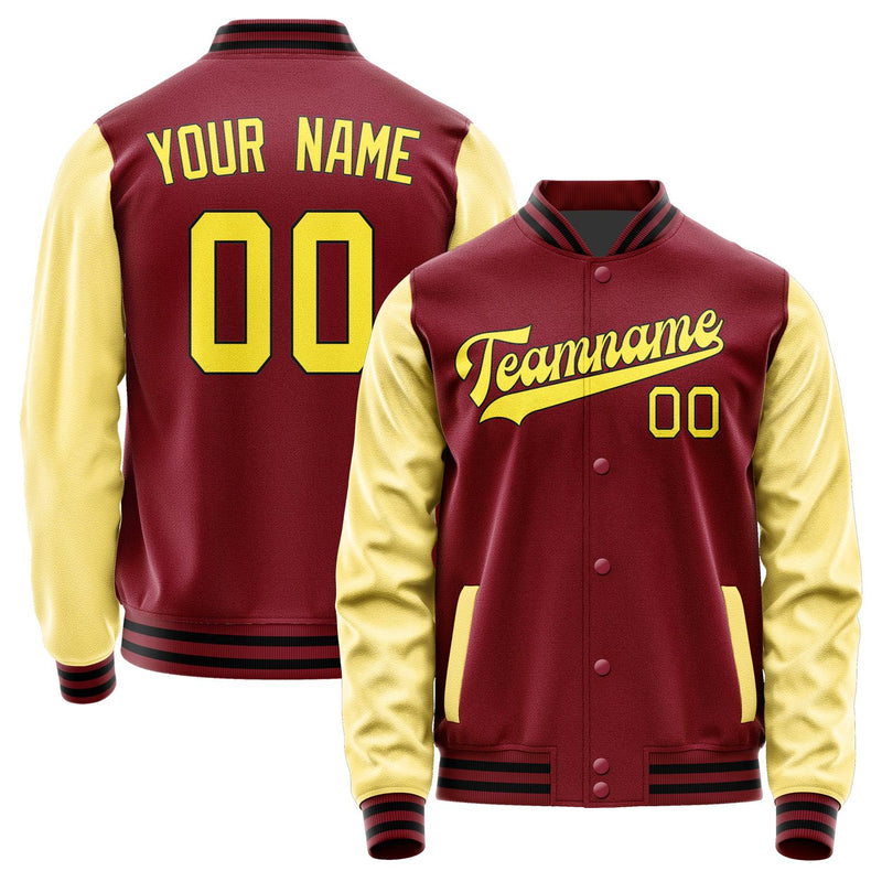 Custom Crimson Red Light Yellow Jacket JA1515261517B31726