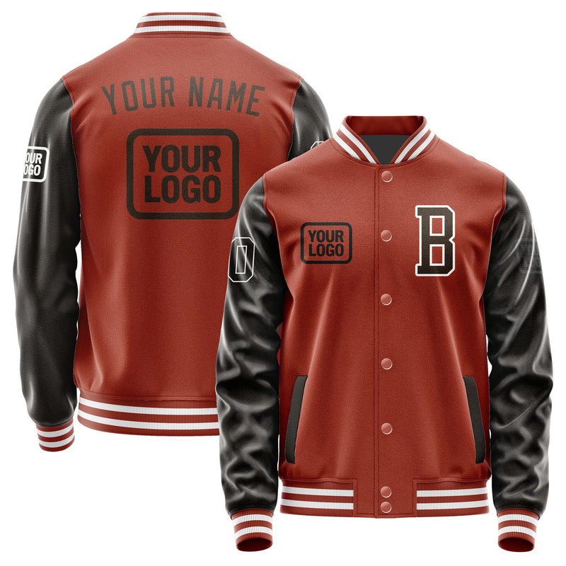 Custom Coral Red Brown Jacket JA161601161818010118