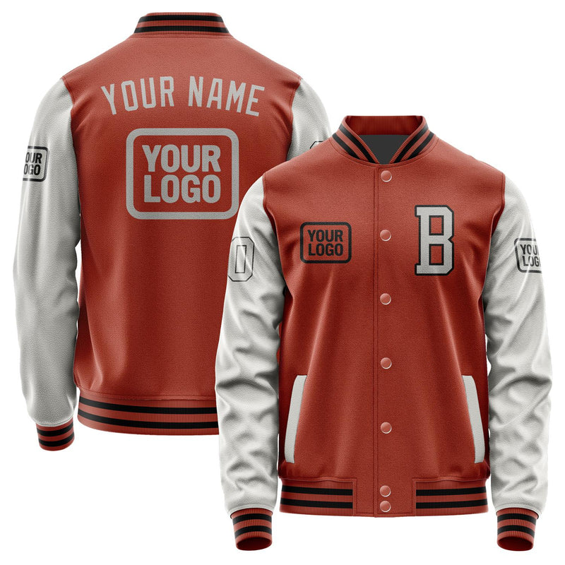 Custom Coral Red Gray Jacket JA161604161717040417