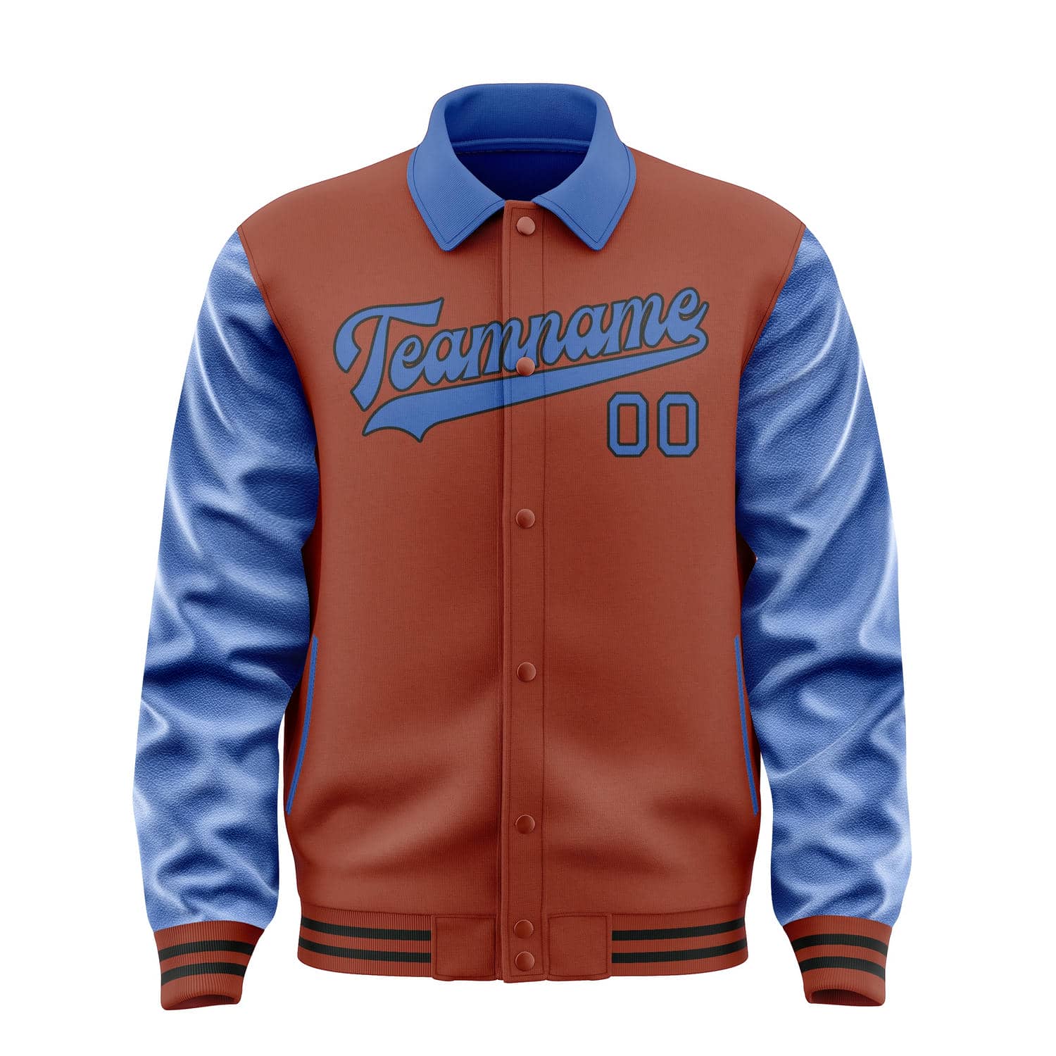 Custom Coral Red Sky Blue Jacket