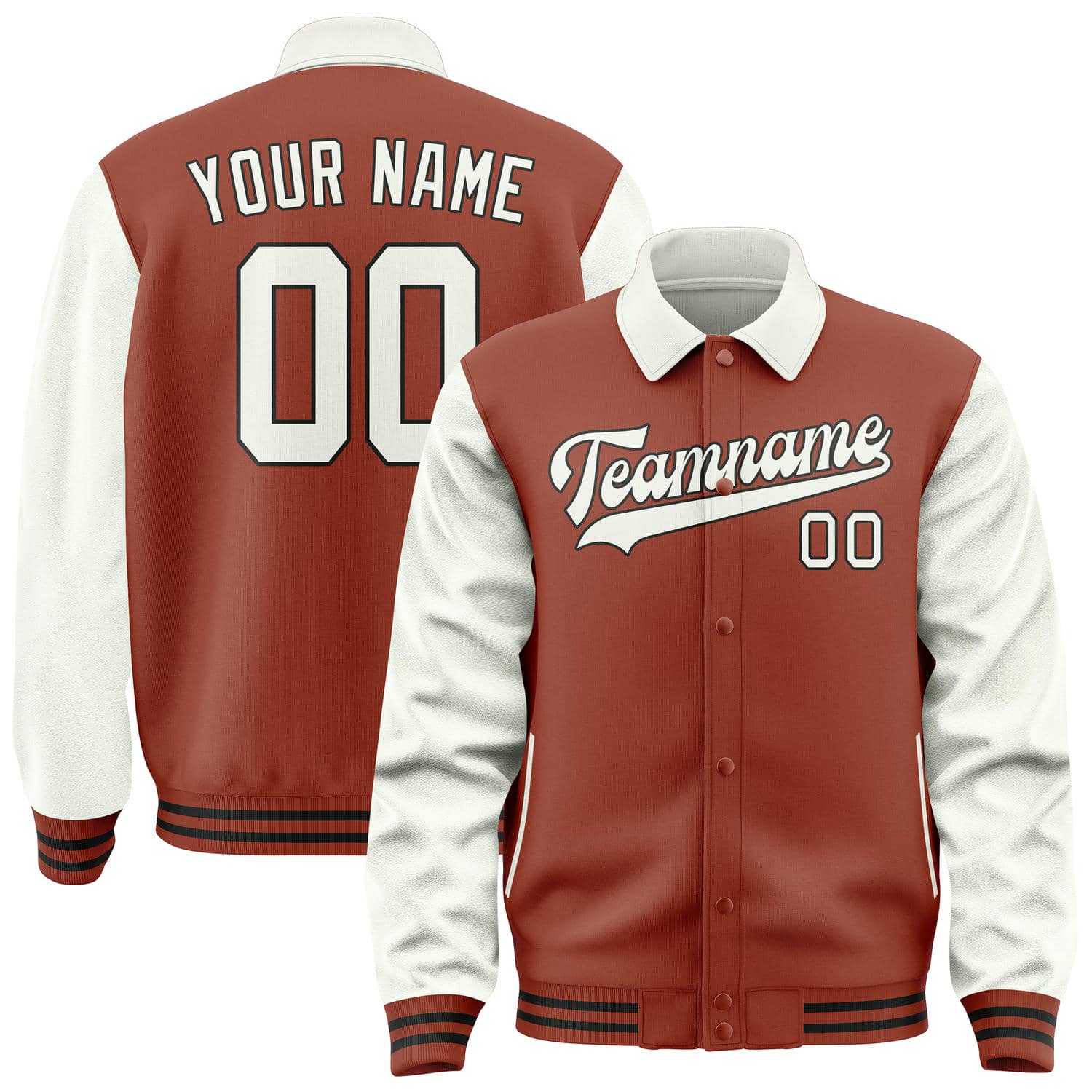 Custom Coral Red White Jacket