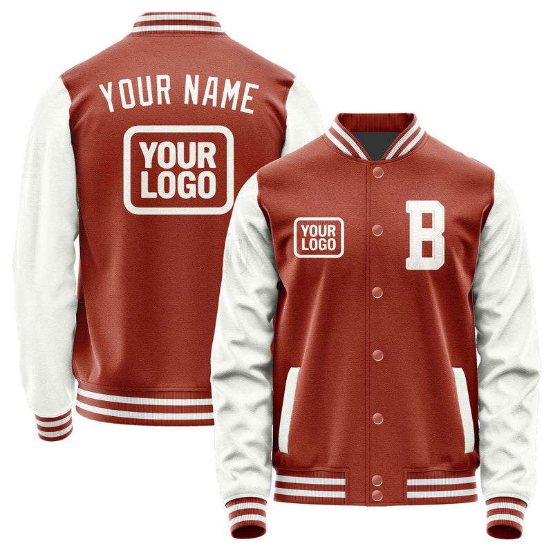 Custom Coral Red White Jacket JA161618161818181818