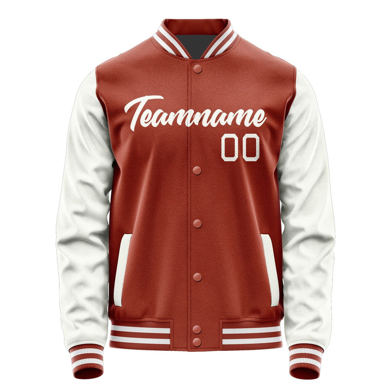 Custom Coral Red White Jacket JA1616181618B21818