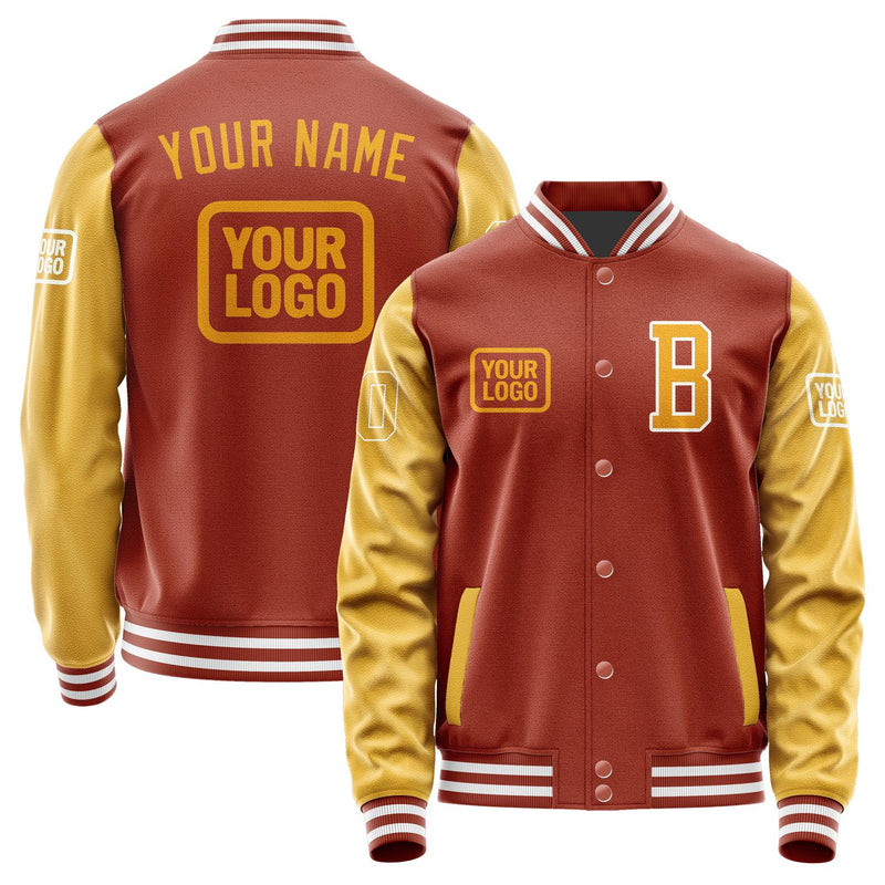 Custom Coral Red Yellow Jacket JA161619161818191918